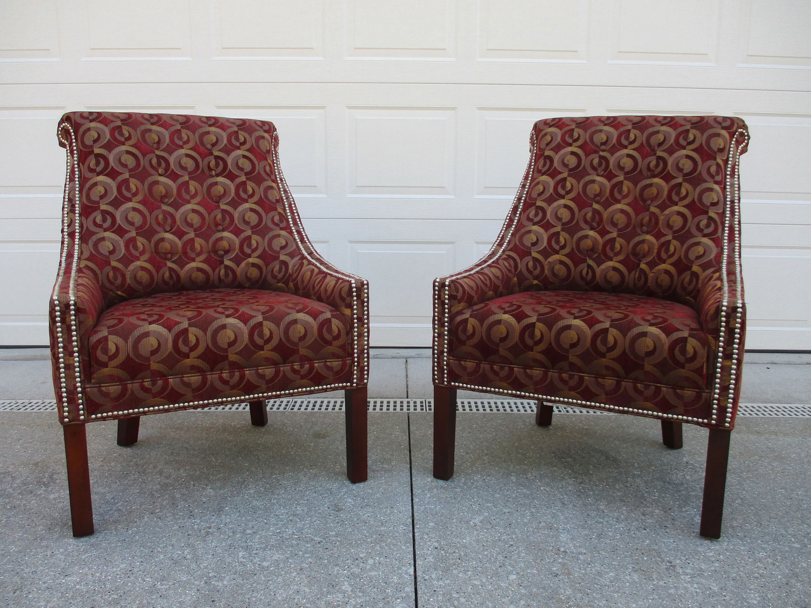 Maroon Hekman Howard Miller Tufted Side Chairs - 2