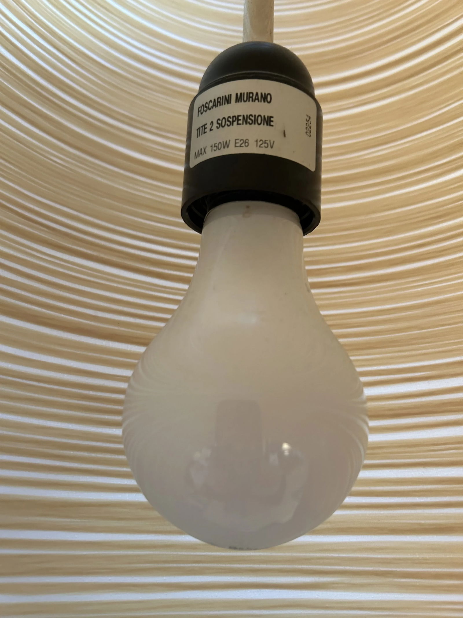 Foscarini Murano Sleek Gold & Cream Striated Fiberglass Large Pendants -Set of 3 - 4