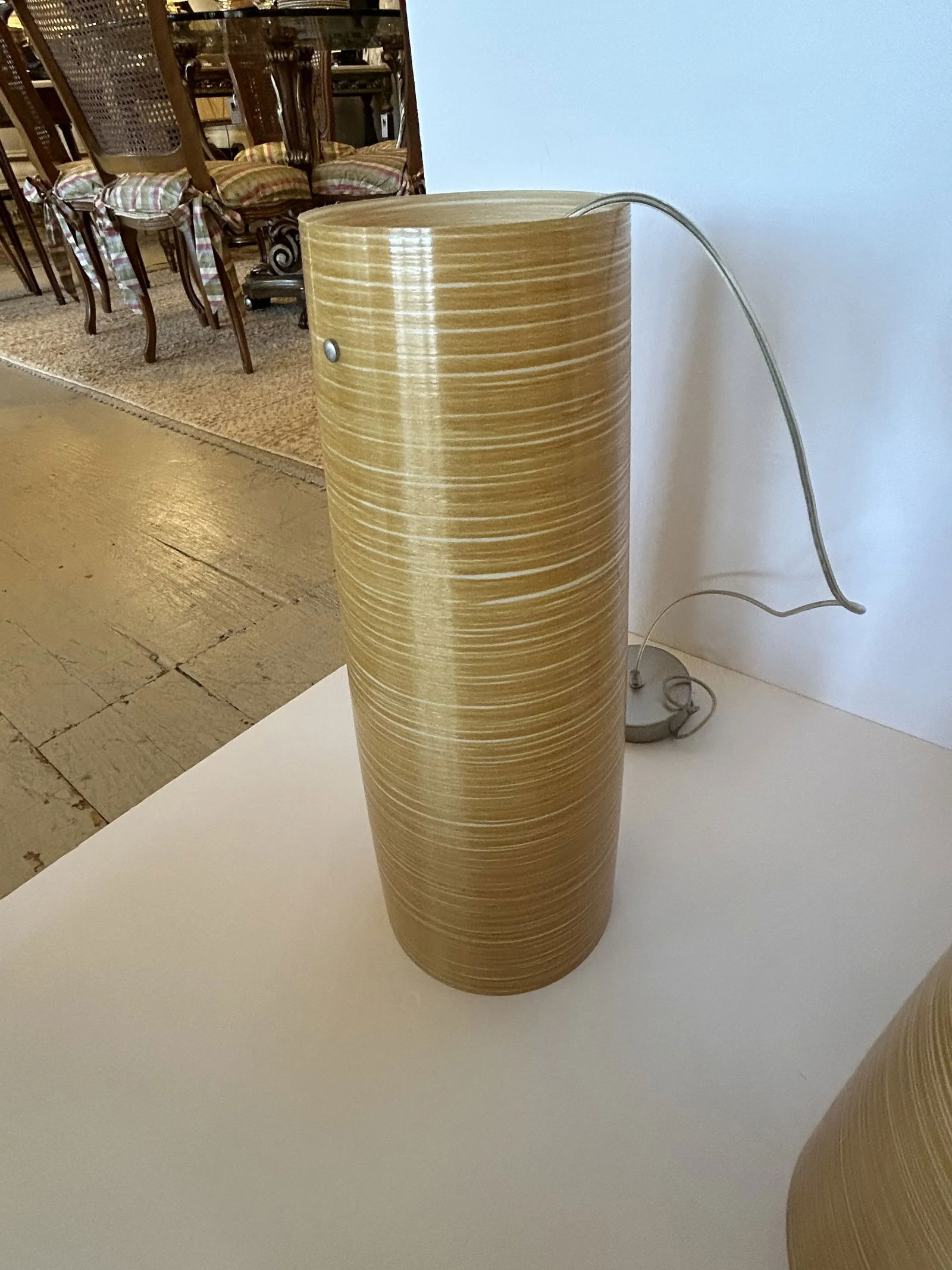 Foscarini Murano Sleek Gold & Cream Striated Fiberglass Large Pendants -Set of 3 - 7