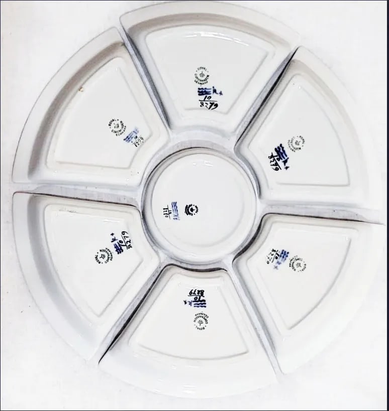 Royal Copenhagen Blue Flowers Curved Lazy Susan - 7 Pcs - 2