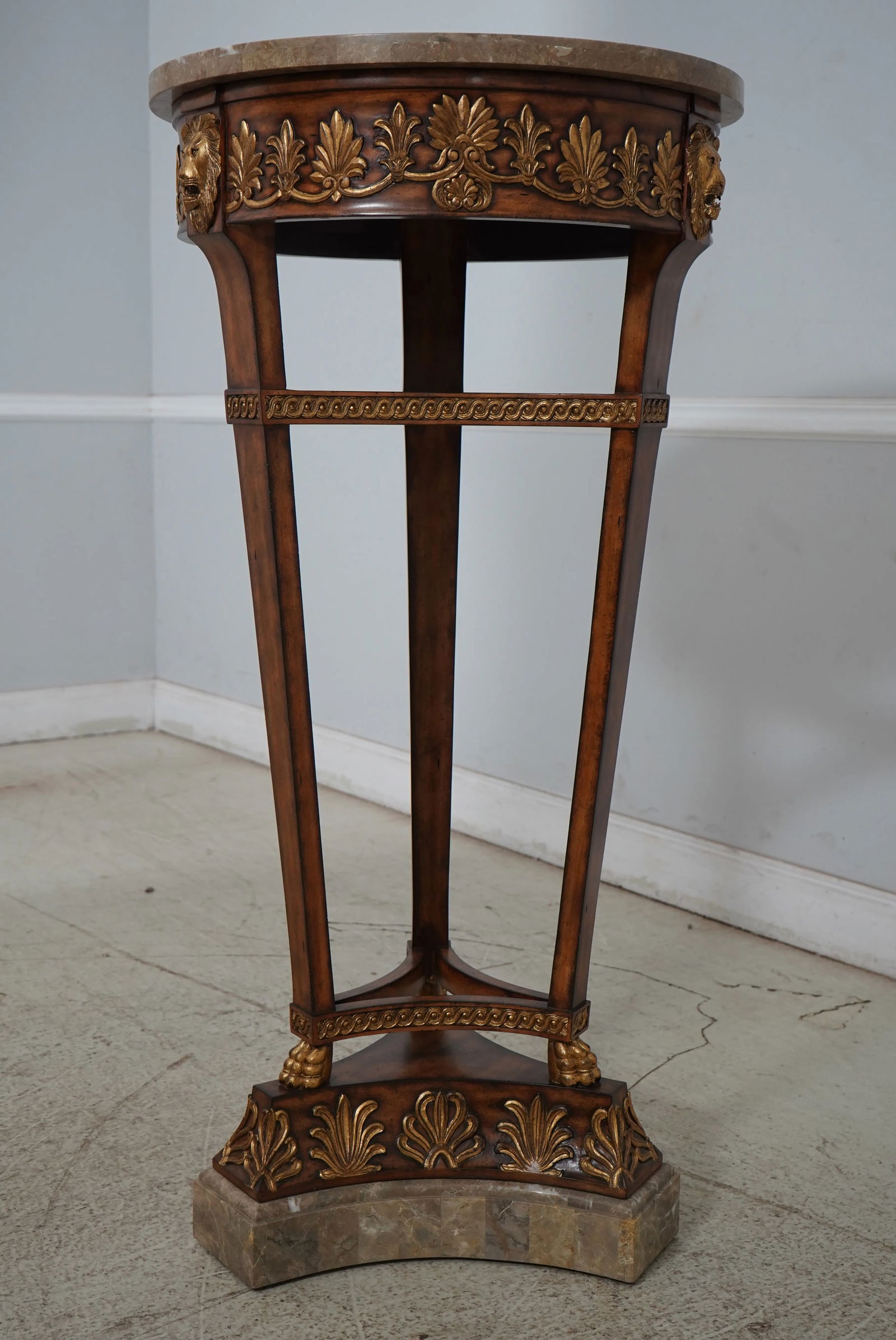 Maitland Smith Large Marble Top Neoclassical Pedestal - 2