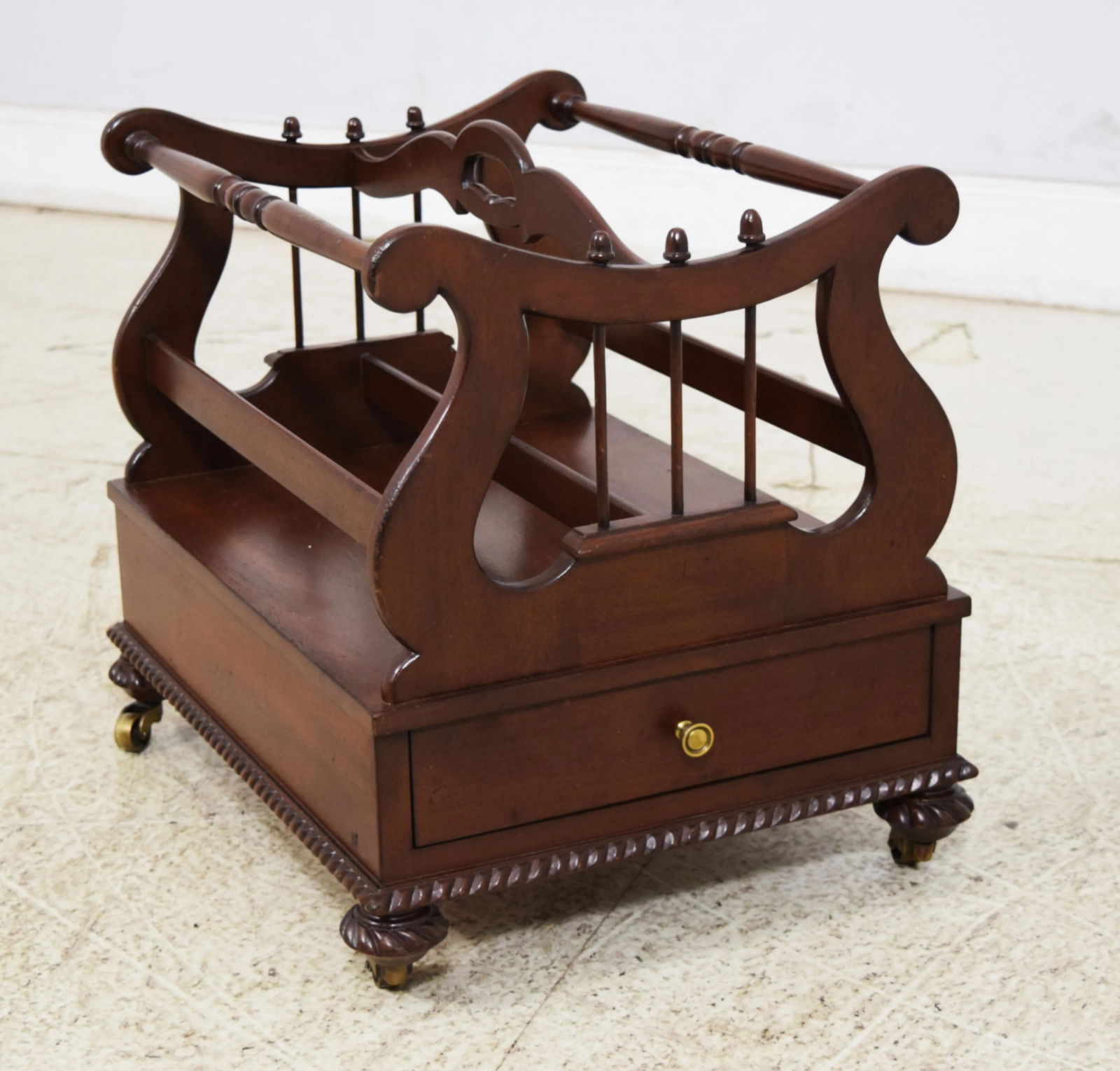 Hickory Chair Co Winterthur Mahogany Canterbury Magazine Rack - 3