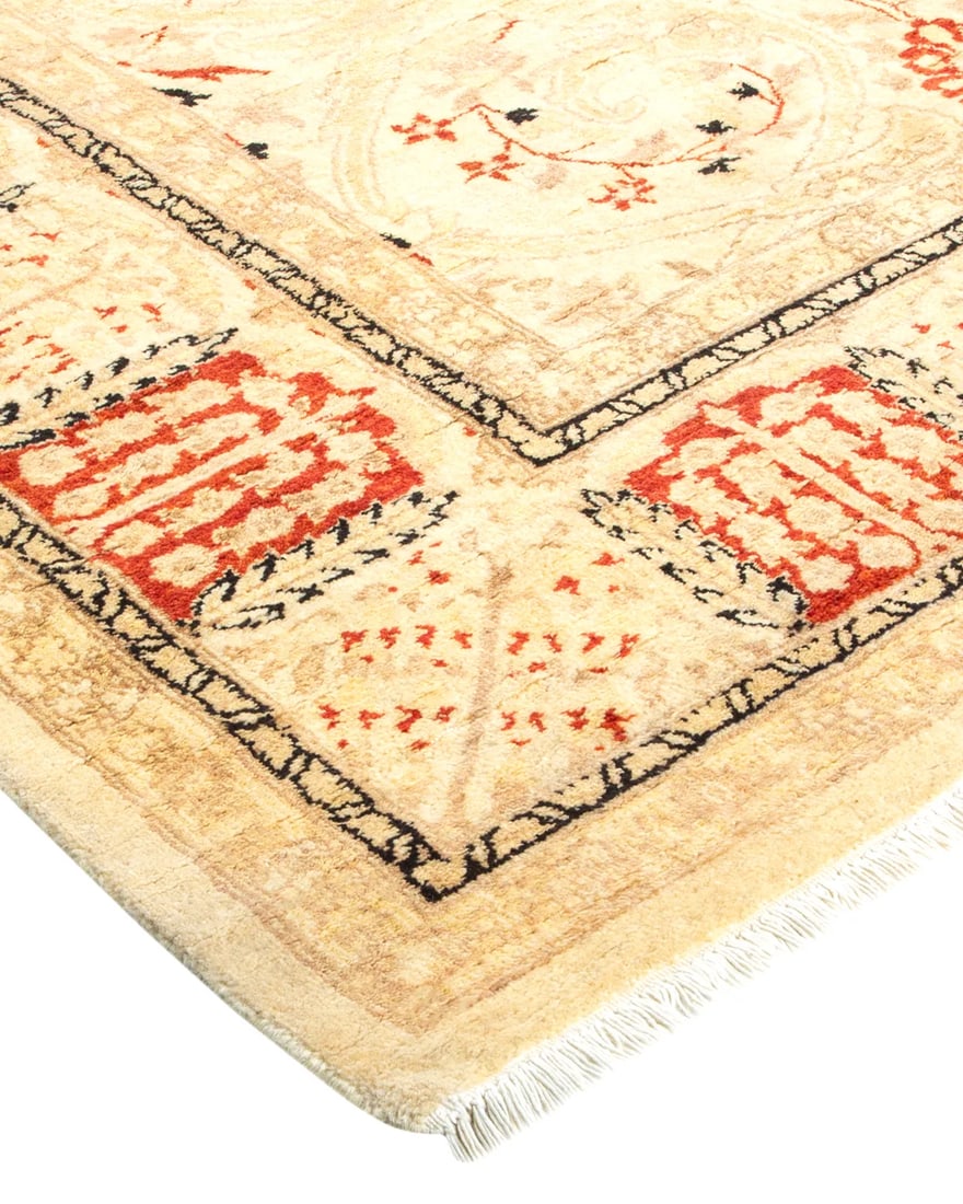 Mogul, One-of-a-Kind Hand-Knotted Area Rug - Ivory, 4' 3" x 6' 0" - 2