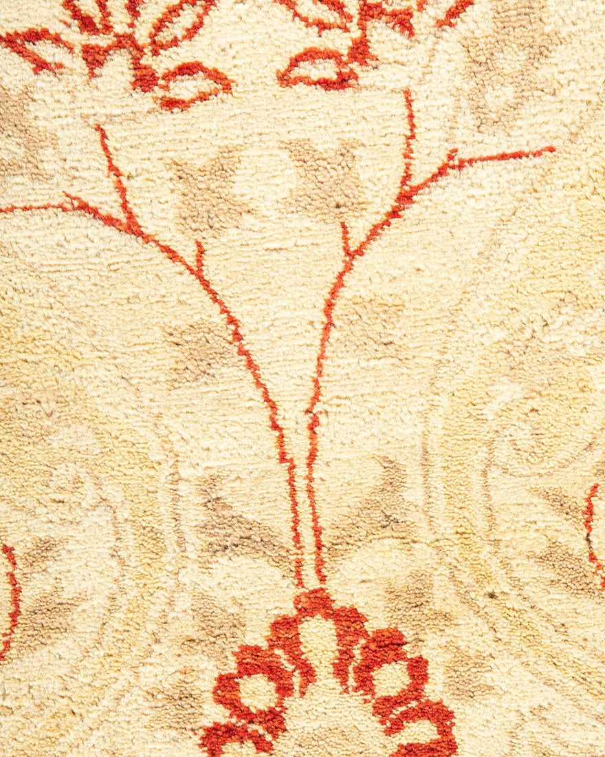 Mogul, One-of-a-Kind Hand-Knotted Area Rug - Ivory, 4' 3" x 6' 0" - 3