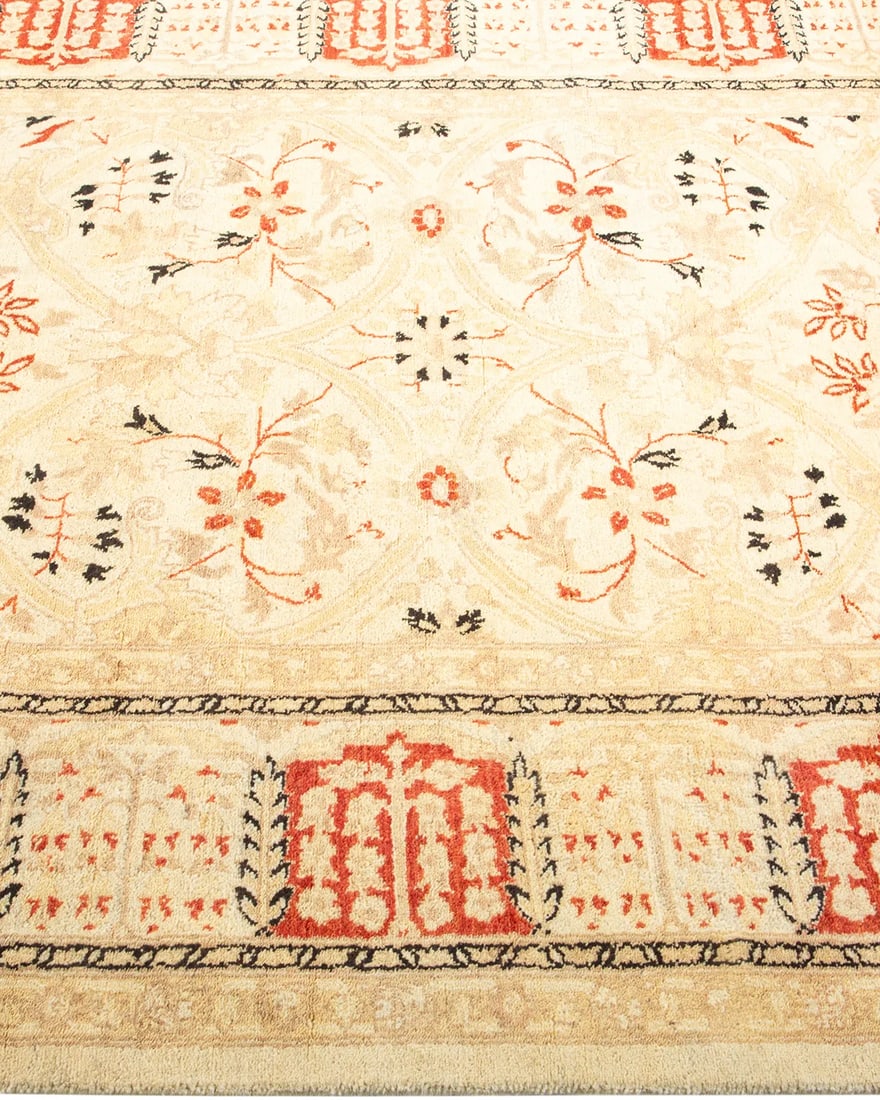 Mogul, One-of-a-Kind Hand-Knotted Area Rug - Ivory, 4' 3" x 6' 0" - 4
