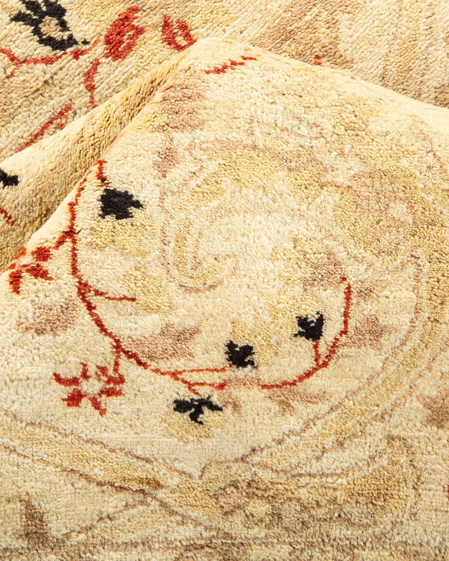 Mogul, One-of-a-Kind Hand-Knotted Area Rug - Ivory, 4' 3" x 6' 0" - 7