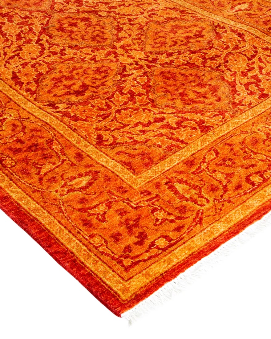 Mogul, One-of-a-Kind Hand-Knotted Runner Rug - Orange, 2' 6" x 12' 1" - 2