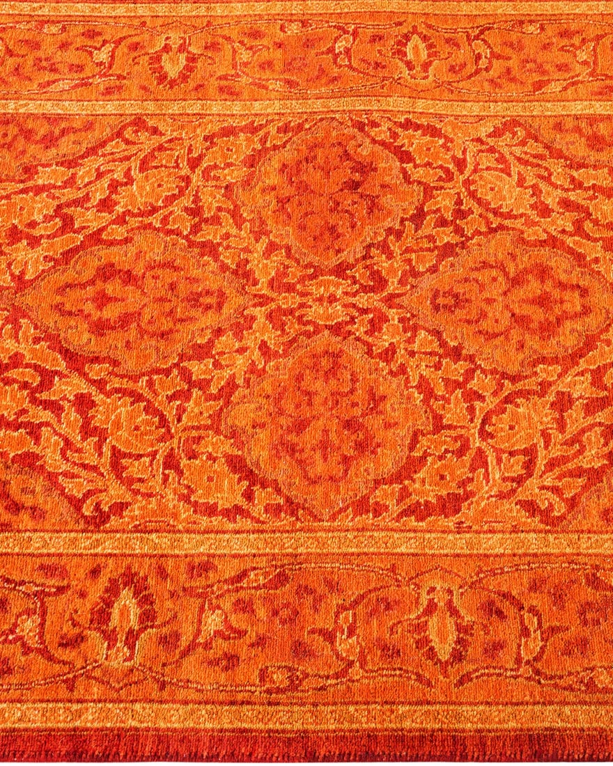 Mogul, One-of-a-Kind Hand-Knotted Runner Rug - Orange, 2' 6" x 12' 1" - 4