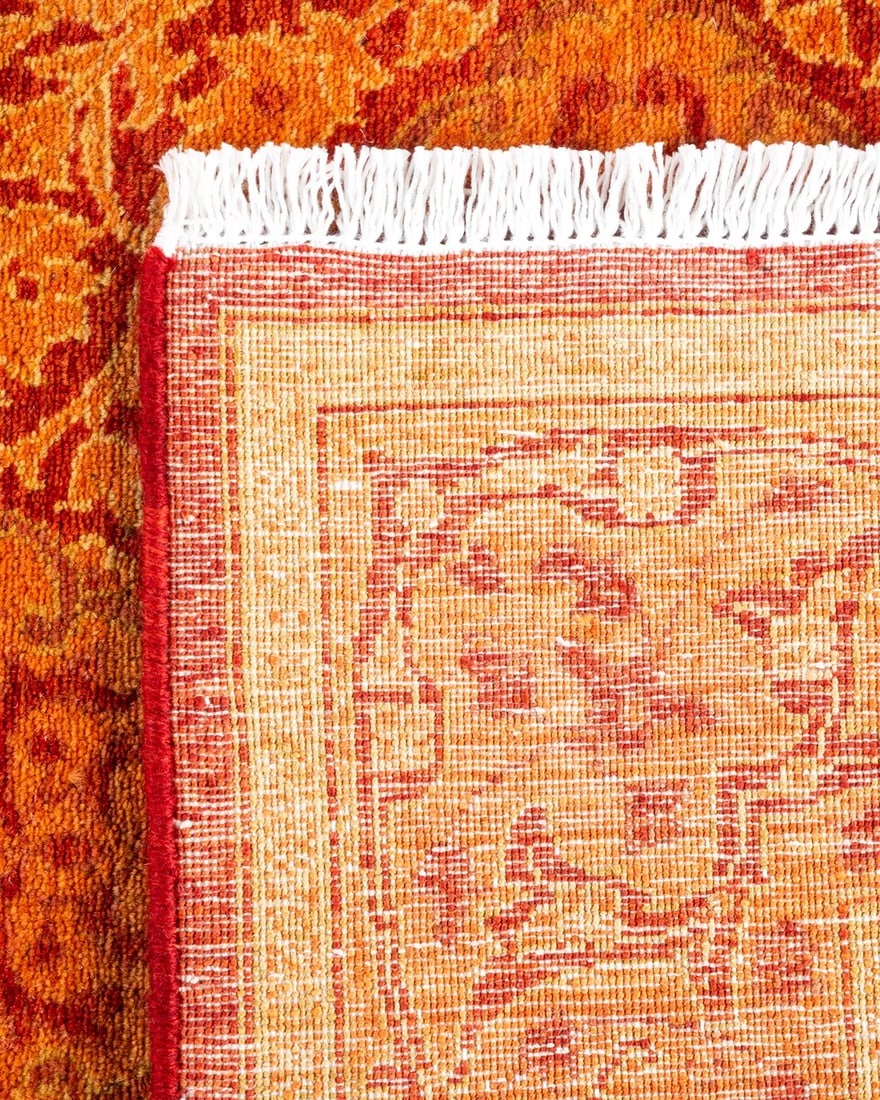 Mogul, One-of-a-Kind Hand-Knotted Runner Rug - Orange, 2' 6" x 12' 1" - 5