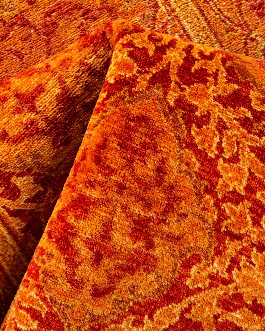 Mogul, One-of-a-Kind Hand-Knotted Runner Rug - Orange, 2' 6" x 12' 1" - 7