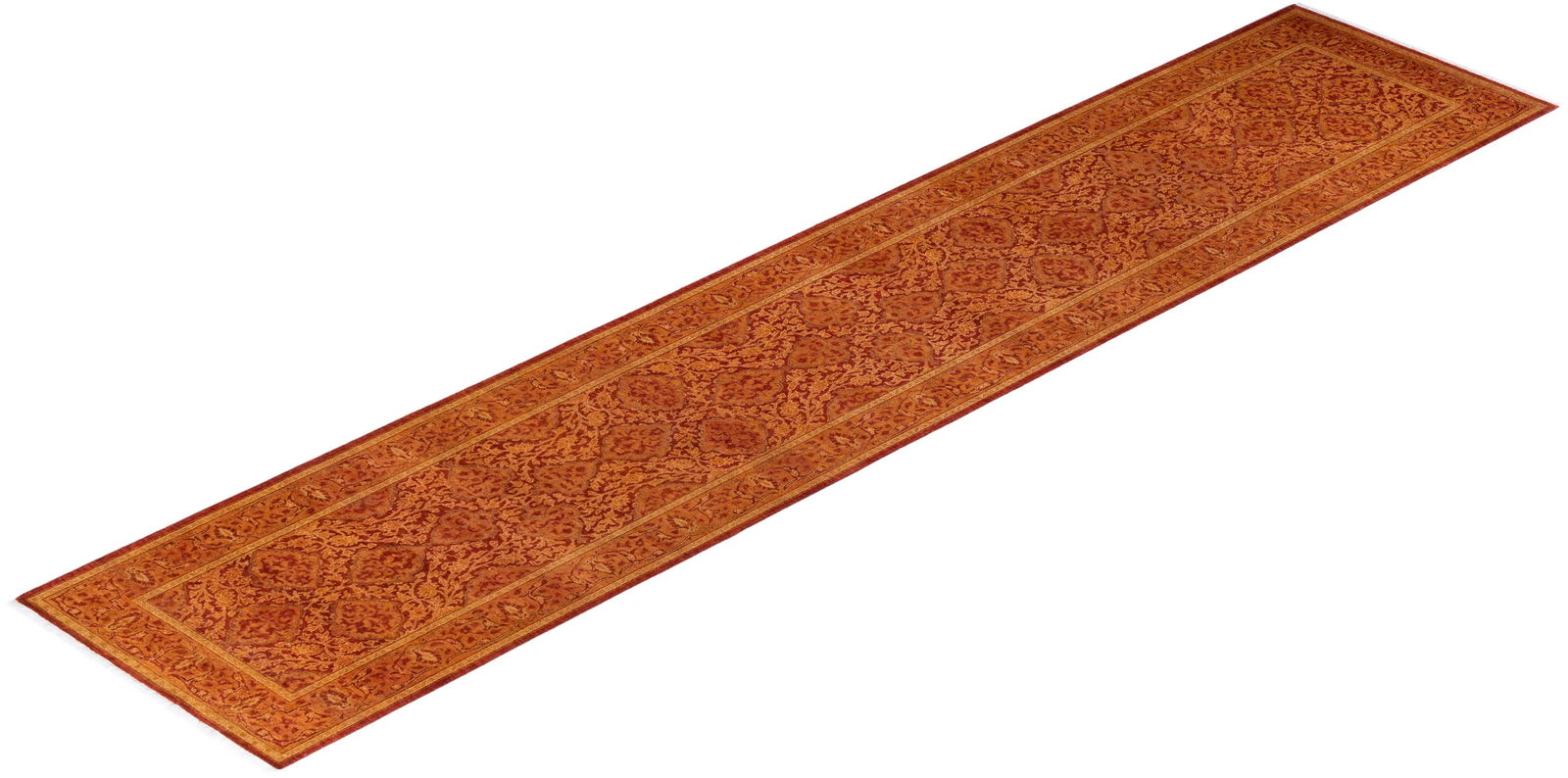 Mogul, One-of-a-Kind Hand-Knotted Runner Rug - Orange, 2' 6" x 12' 1" - 8