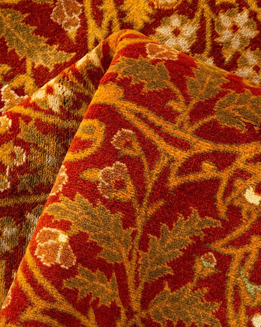 Mogul, One-of-a-Kind Hand-Knotted Area Rug - Orange, 5' 2" x 8' 3" - 7