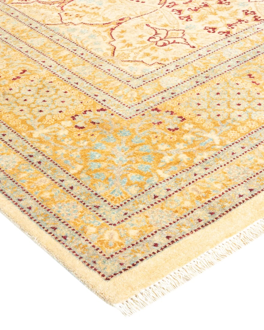 Mogul, One-of-a-Kind Hand-Knotted Area Rug - Ivory, 6' 1" x 6' 3" - 2