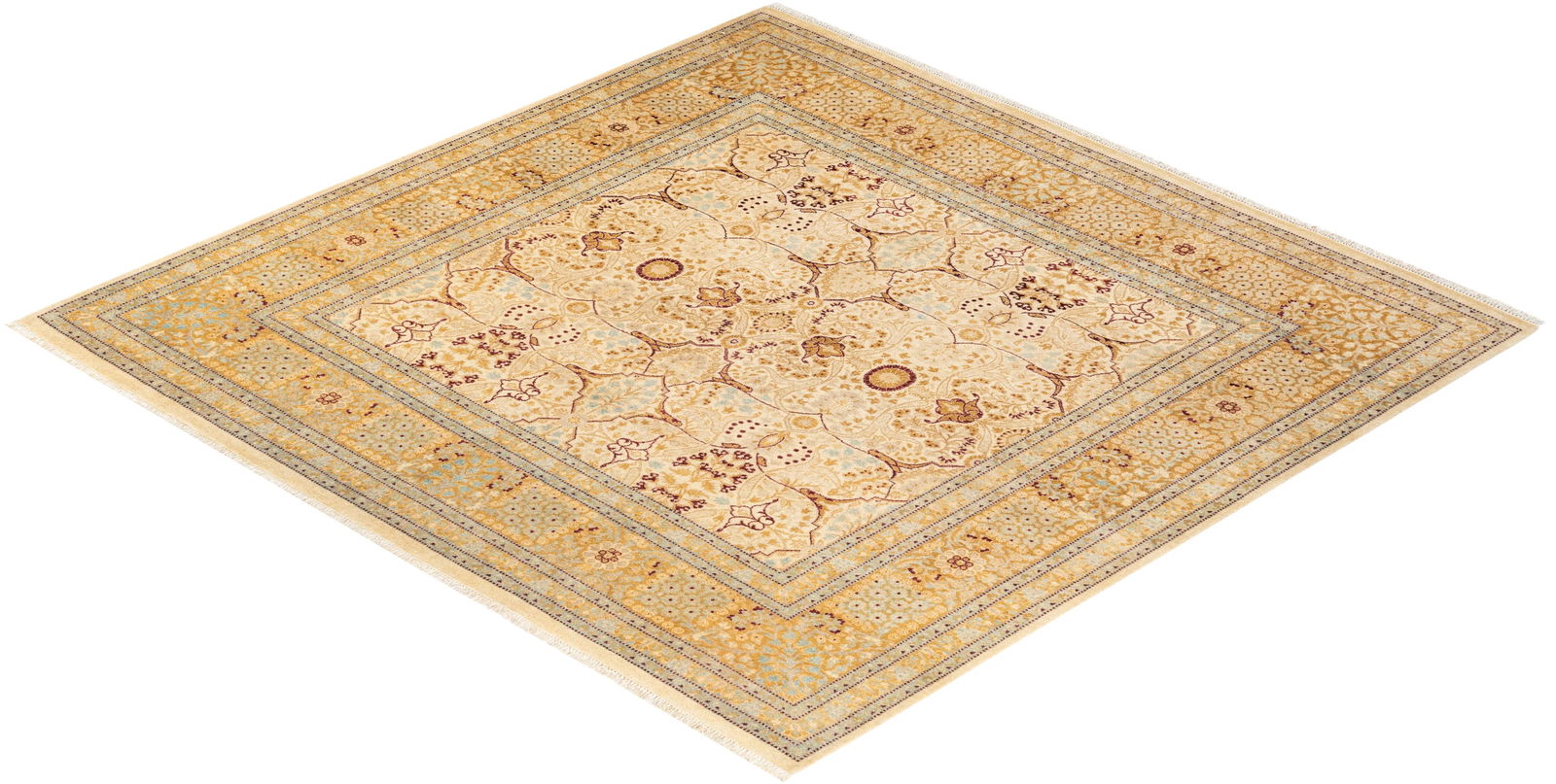 Mogul, One-of-a-Kind Hand-Knotted Area Rug - Ivory, 6' 1" x 6' 3" - 8