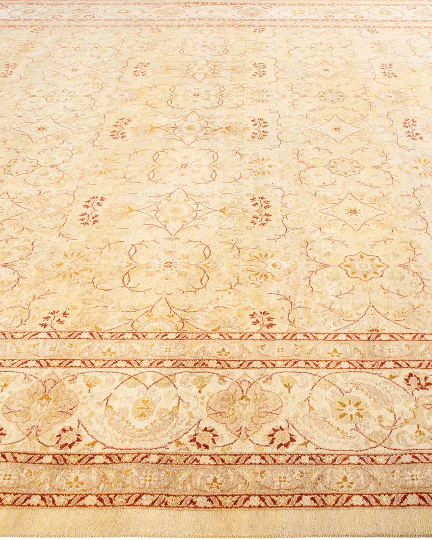 Mogul, One-of-a-Kind Hand-Knotted Runner Rug - Ivory, 9' 0" x 16' 2" - 4