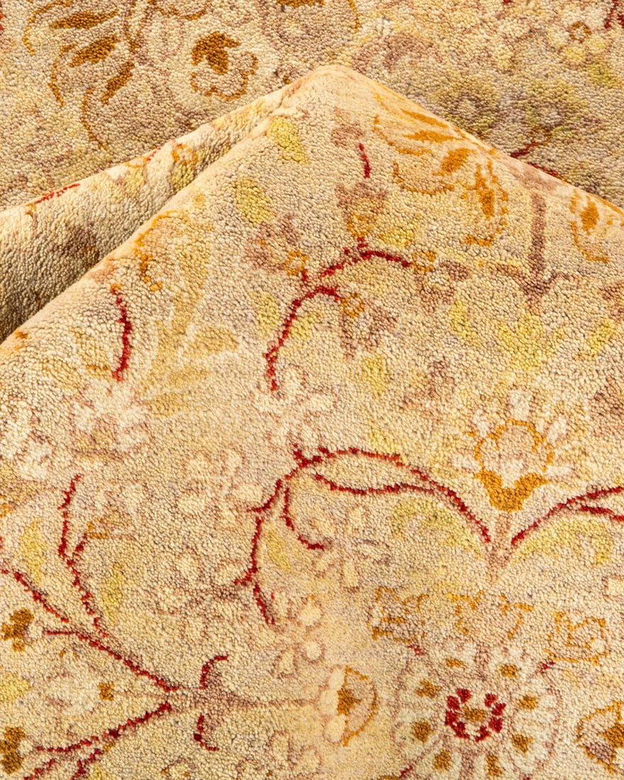 Mogul, One-of-a-Kind Hand-Knotted Runner Rug - Ivory, 9' 0" x 16' 2" - 7