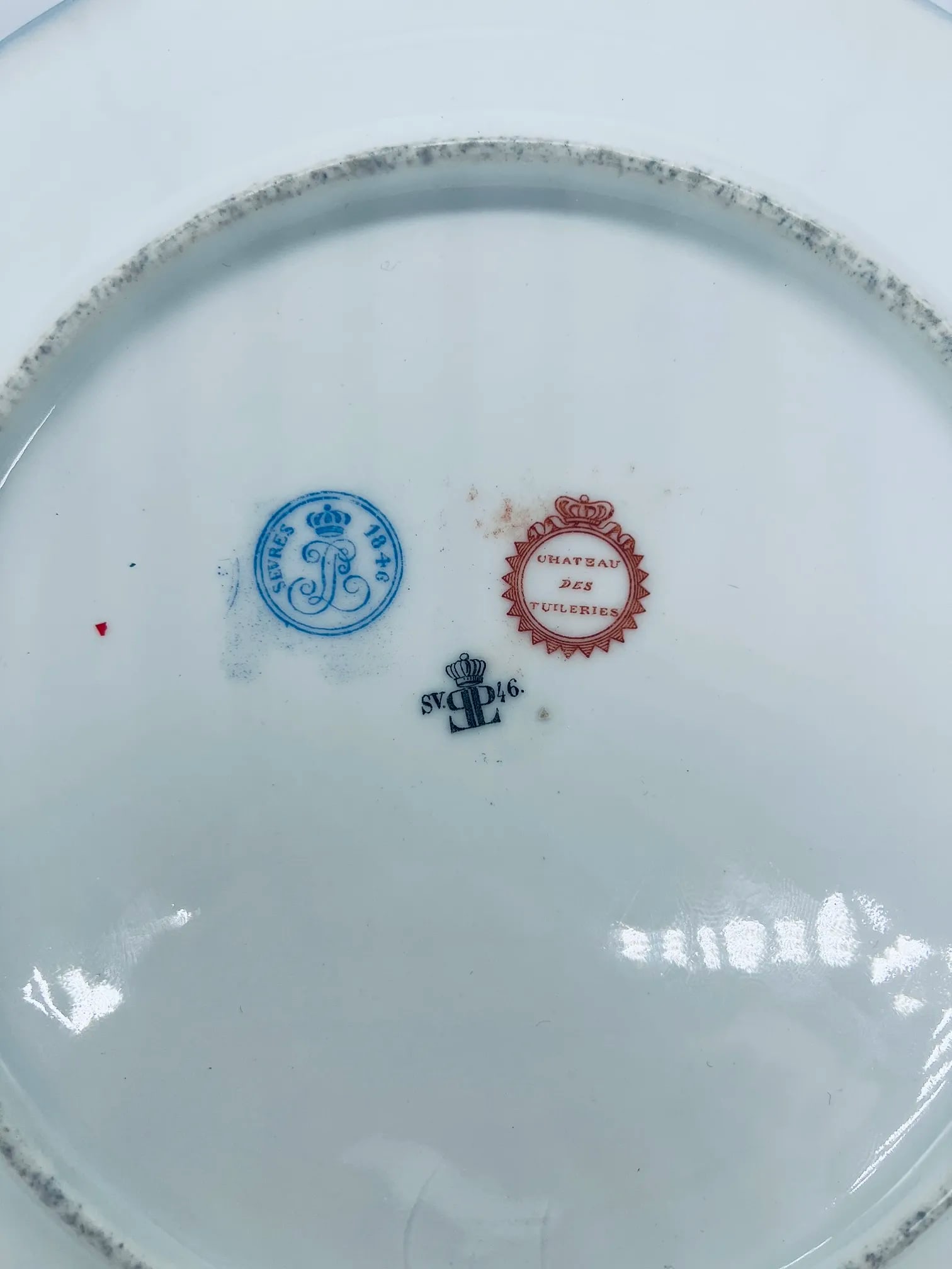 Set of 12, Sevres 19th C., Chateau Des Tuileries 1846 Louis Phillippe Plates - 7