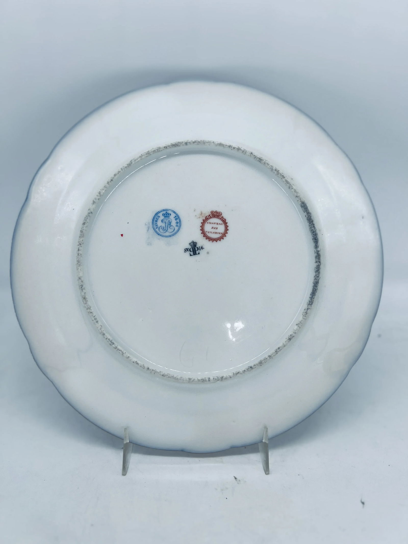 Set of 12, Sevres 19th C., Chateau Des Tuileries 1846 Louis Phillippe Plates - 8