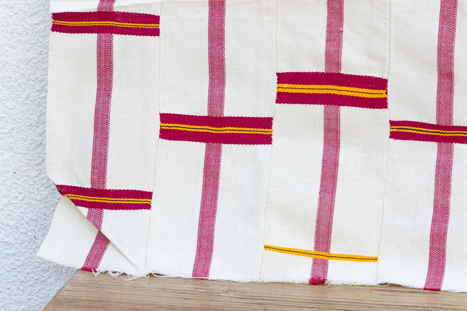 White & Red Vintage Heirloom Kente - 6