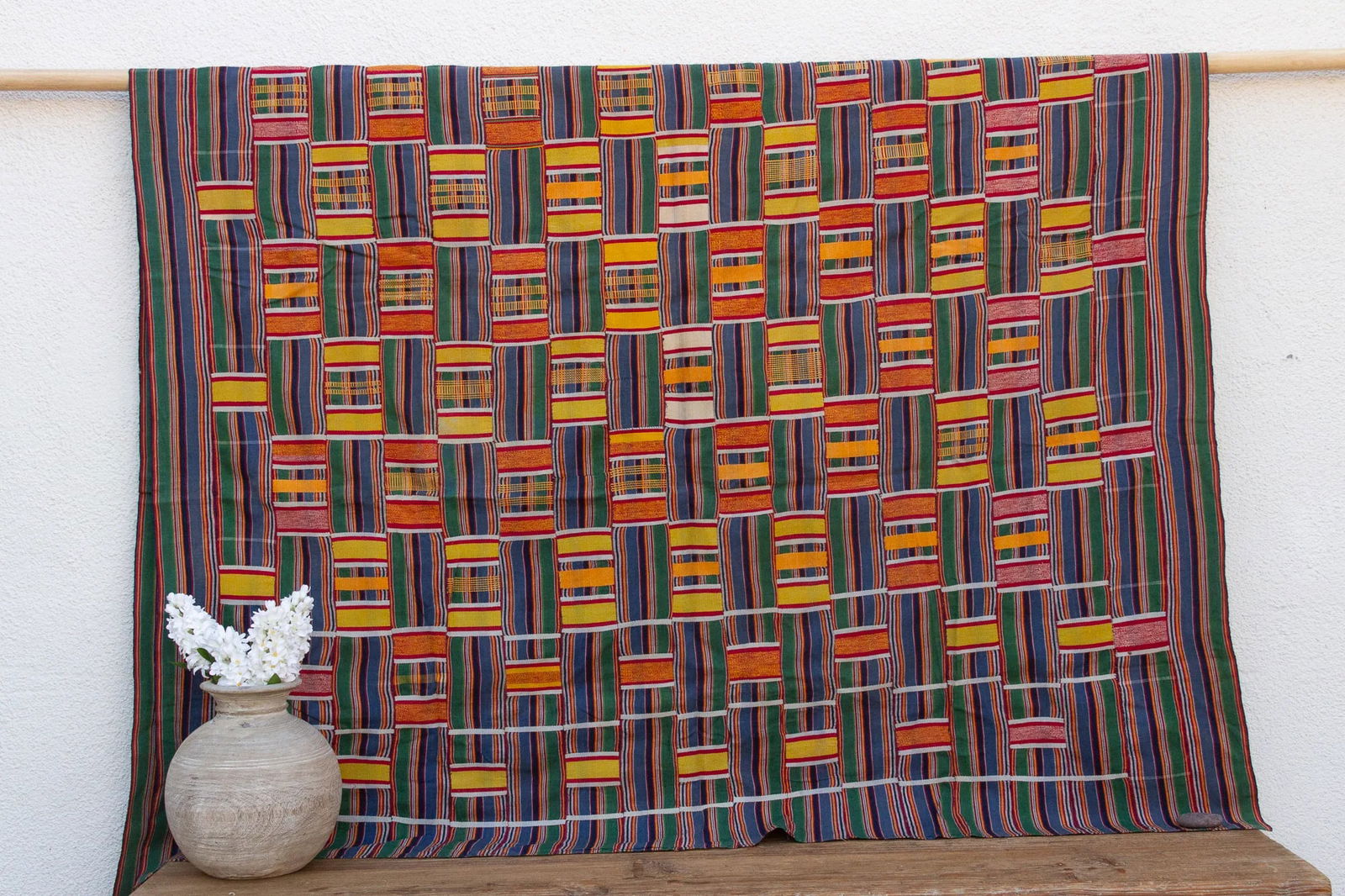 Extraordinary Asante Woven Kente Cloth - 9