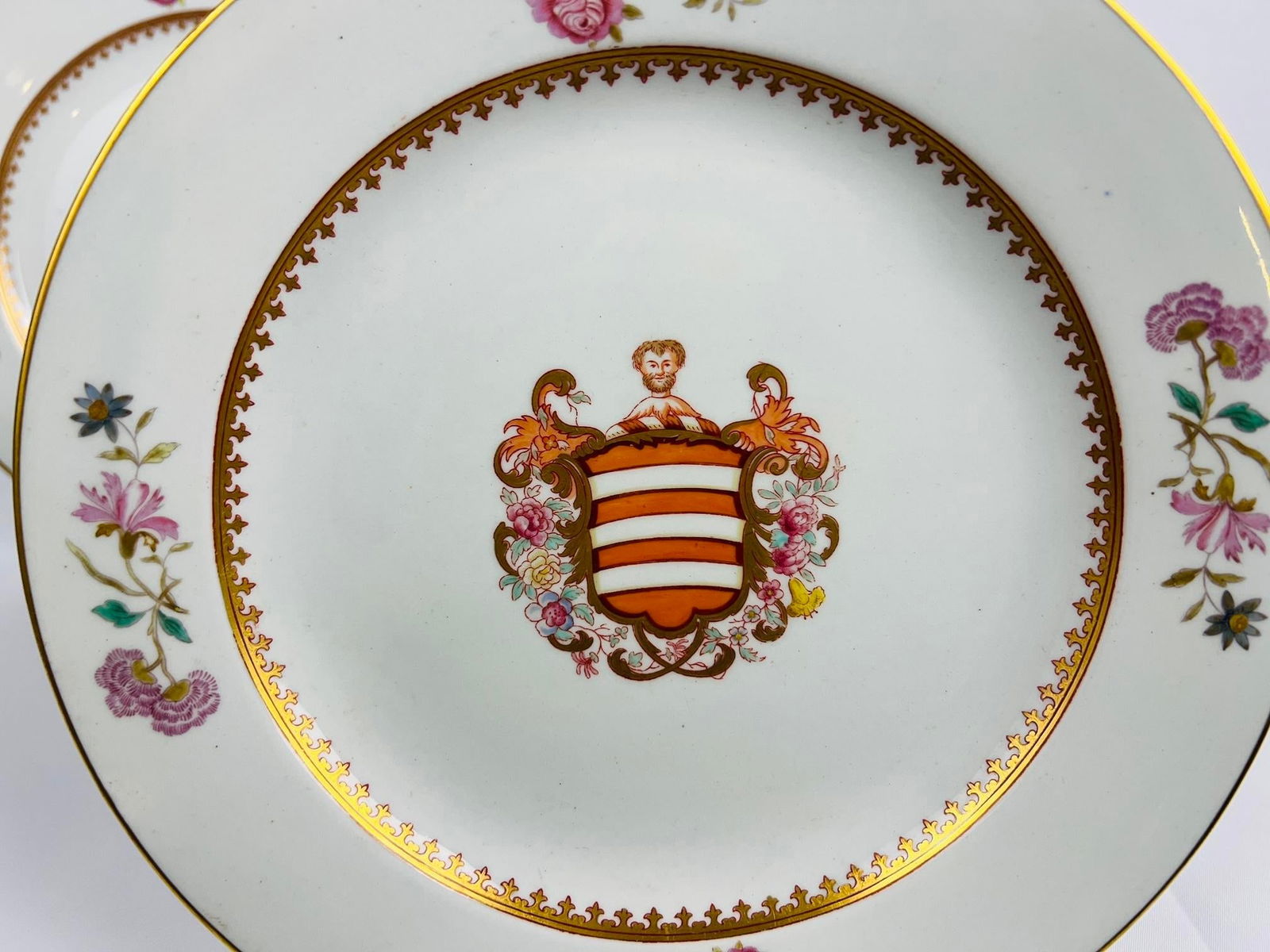 Pair, Early 19th Century Davenport Armorial Porcelain 9" Plates - 3