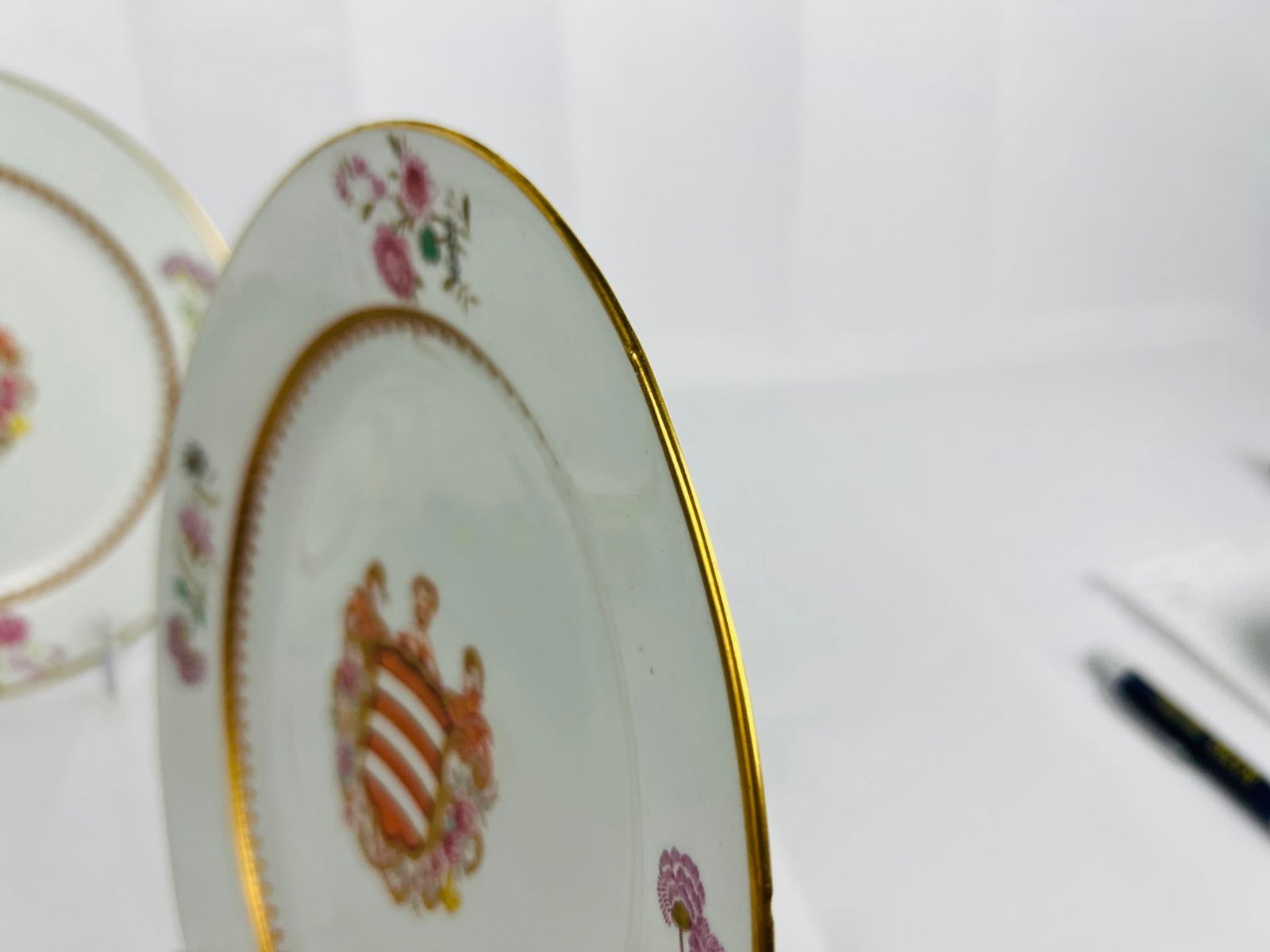 Pair, Early 19th Century Davenport Armorial Porcelain 9" Plates - 5