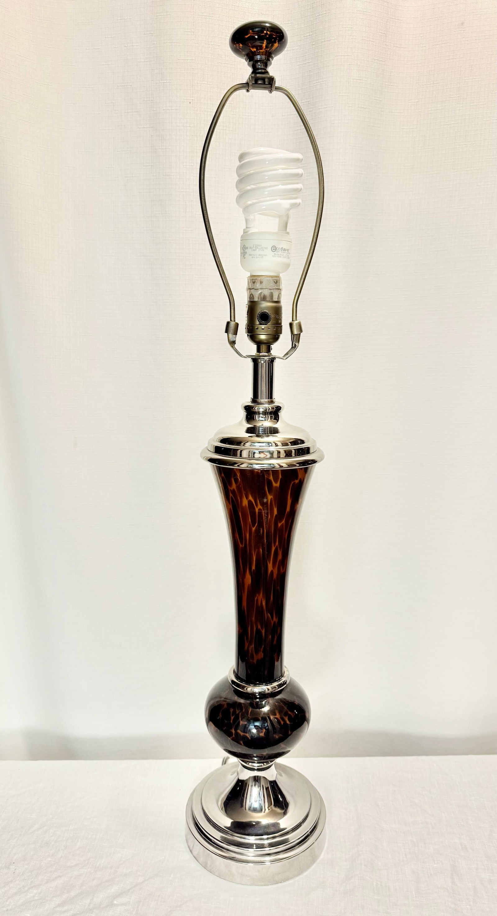 Stunning Vintage Late Twentieth Century Amber Faux Tortoise Shell Table Lamp - 3