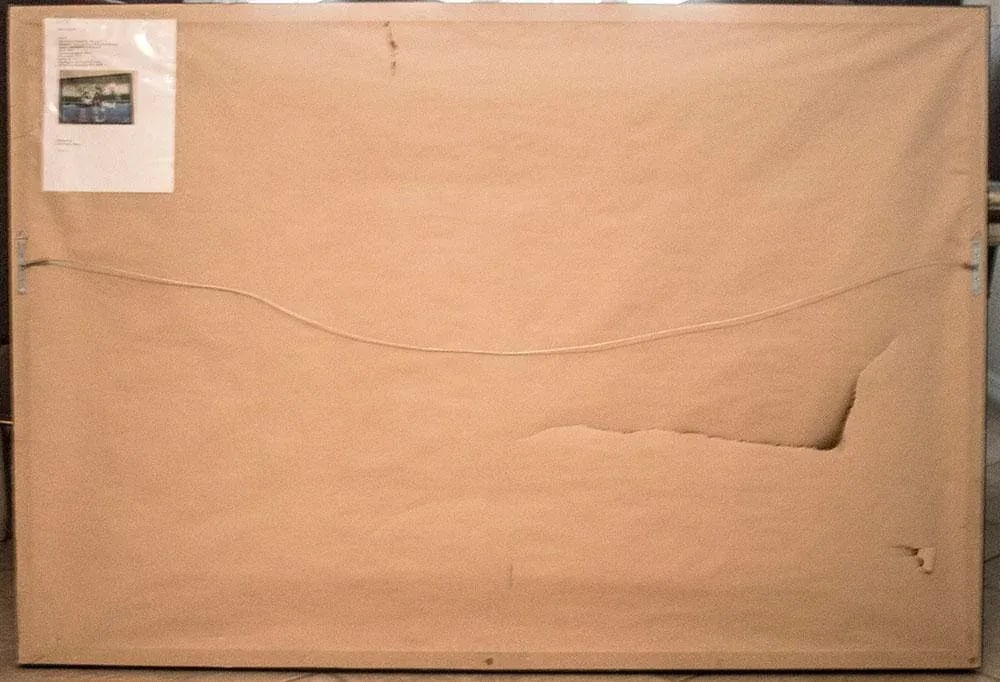 John Ferrie Mid-Century Painting Titled Aqua - Lilies in Vase - 9