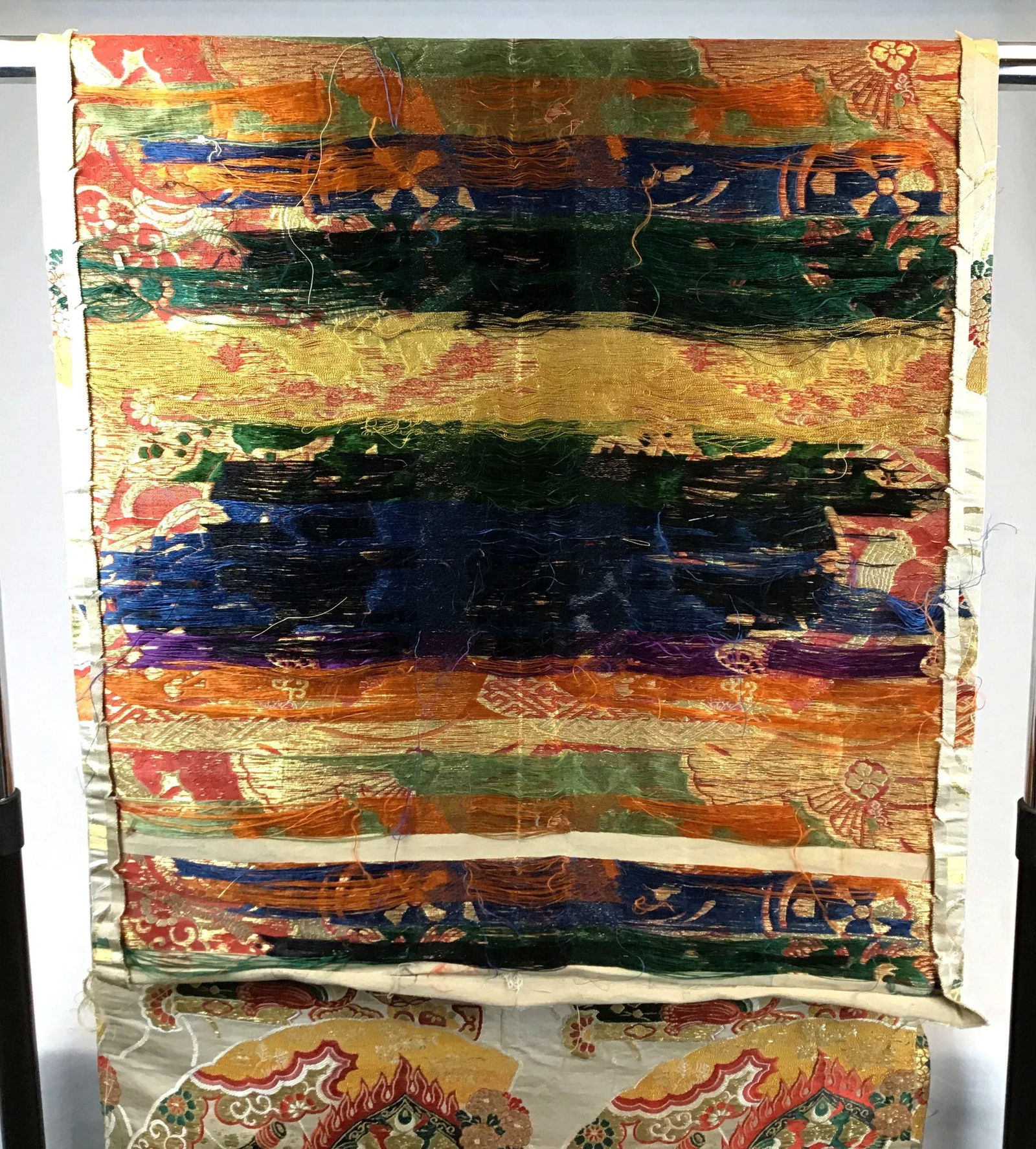 Vintage Pure Silk Jacquard Woven Fabric for Japanese Kimono - 5