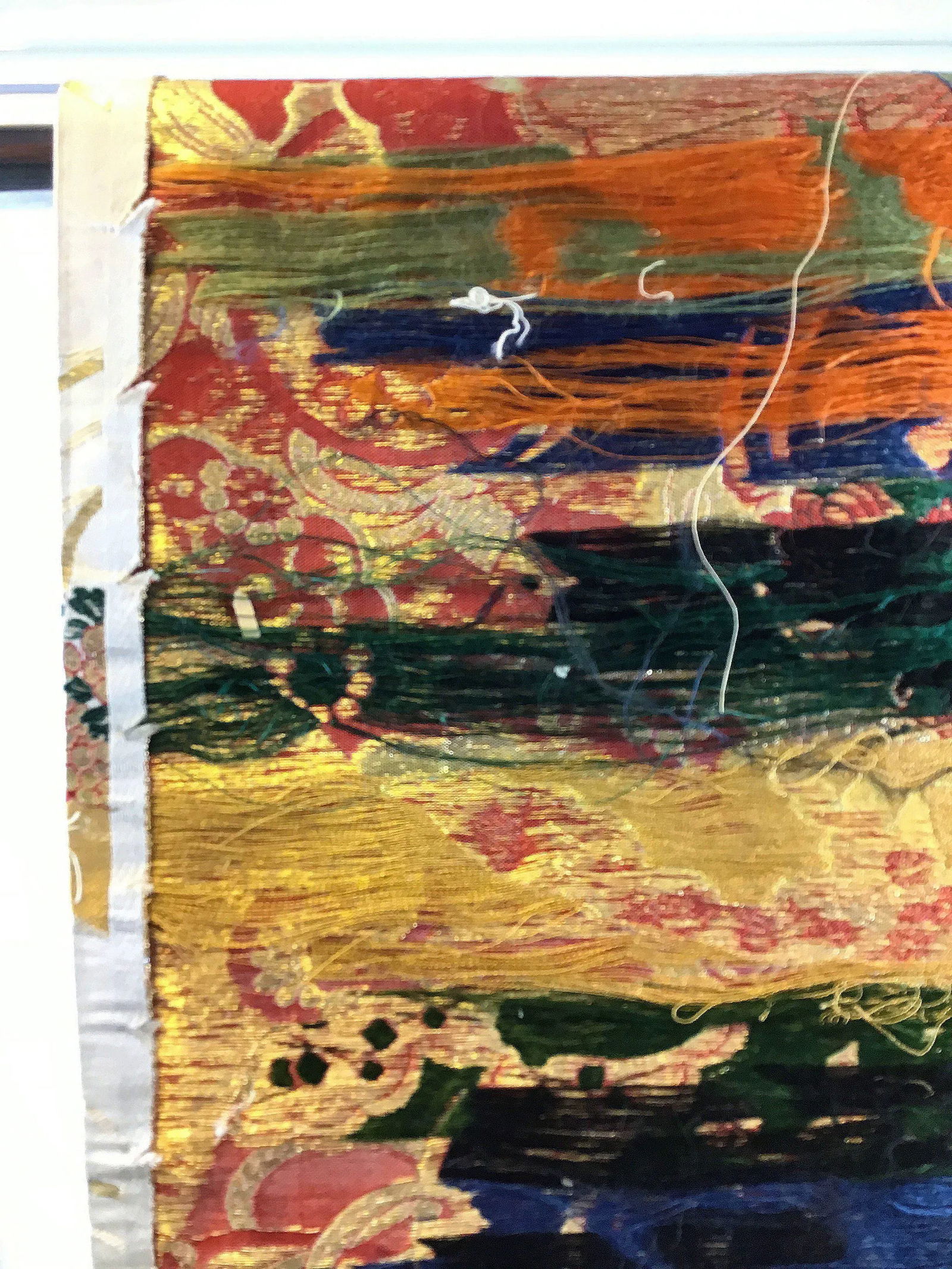 Vintage Pure Silk Jacquard Woven Fabric for Japanese Kimono - 7