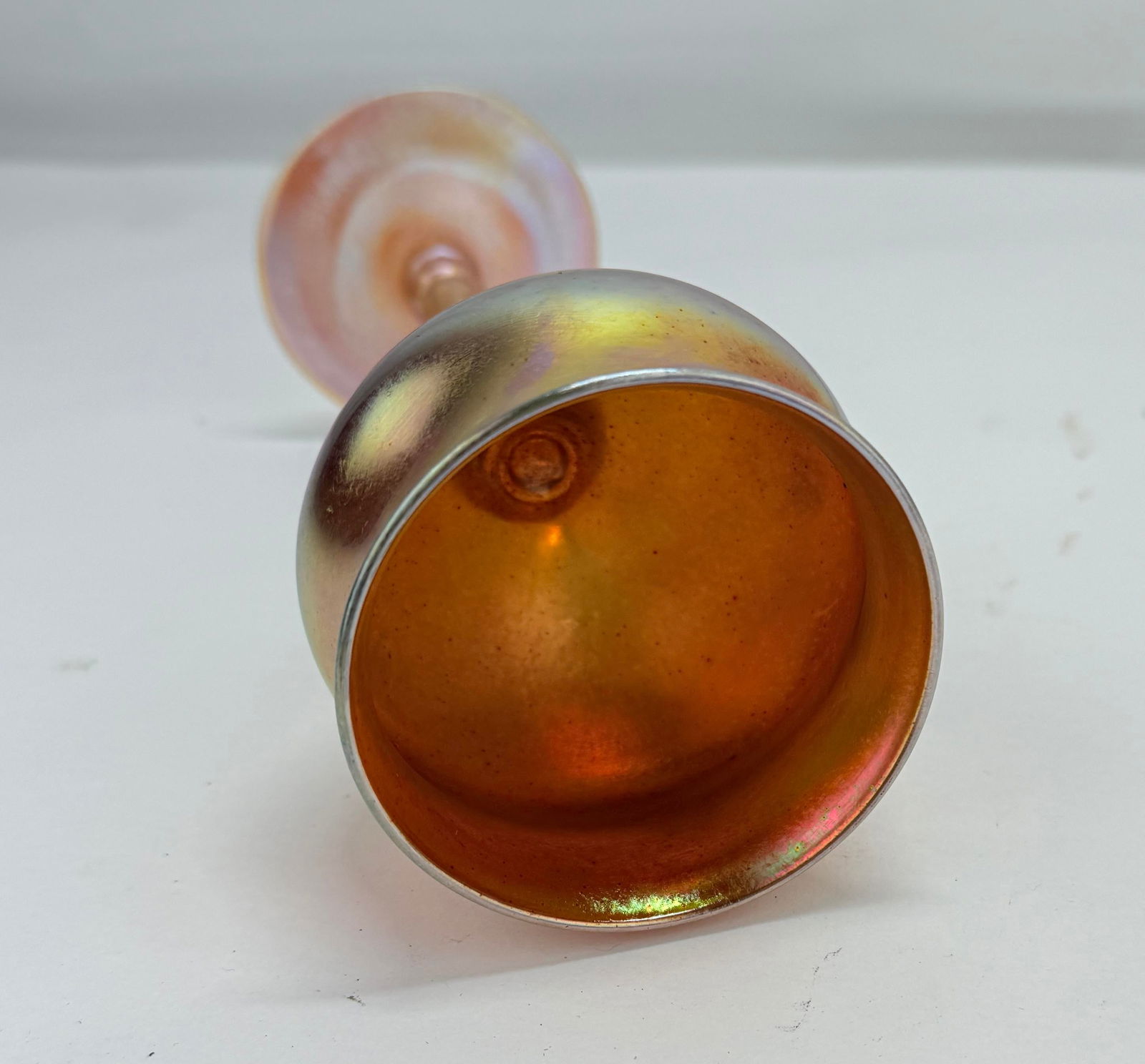 Louis Comfort Tiffany, Favrile Art Glass Goblet Lct Marked - 7