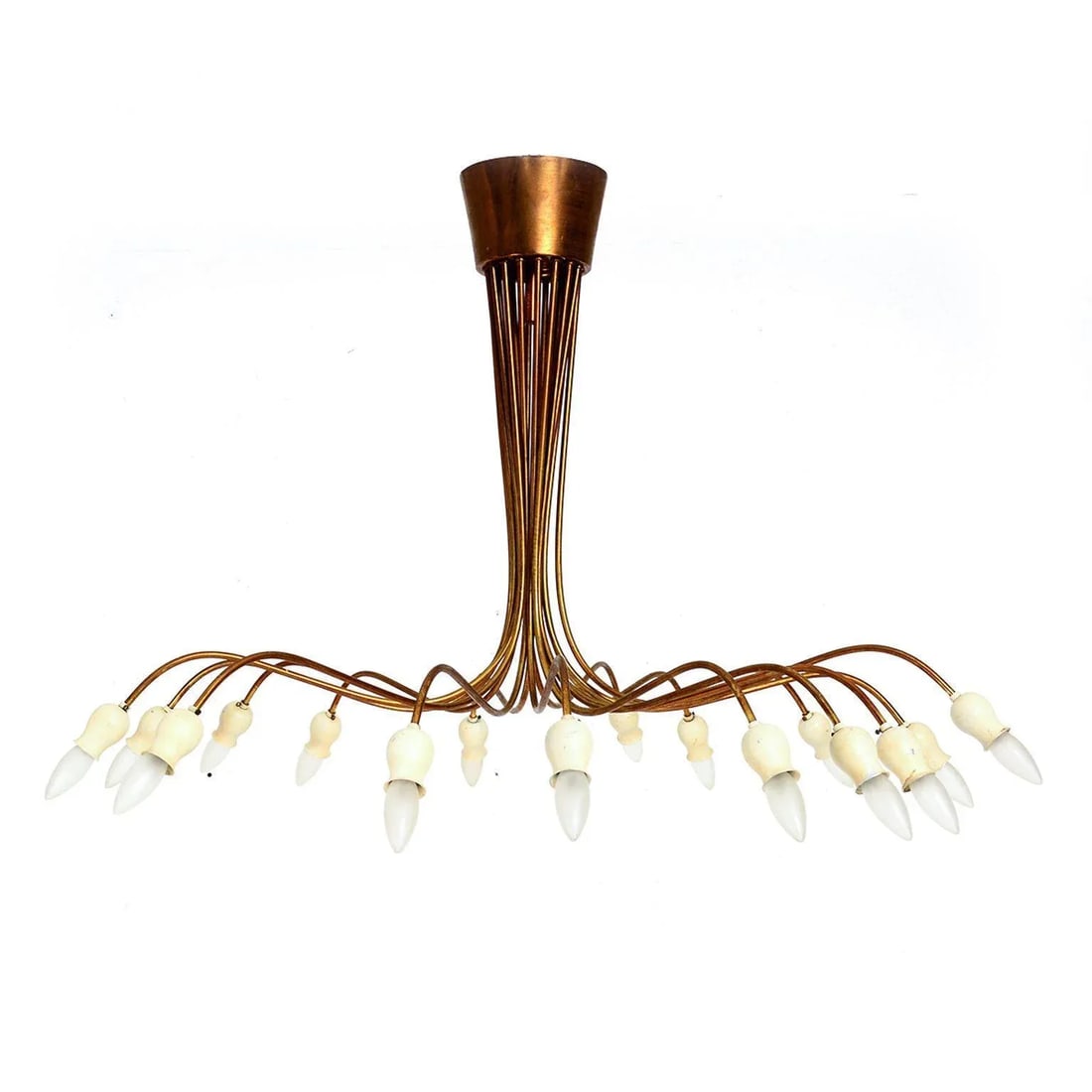 1950s Italian 16 Arm Sculptural Chandelier After Angelo Lelii Arredoluce - 9