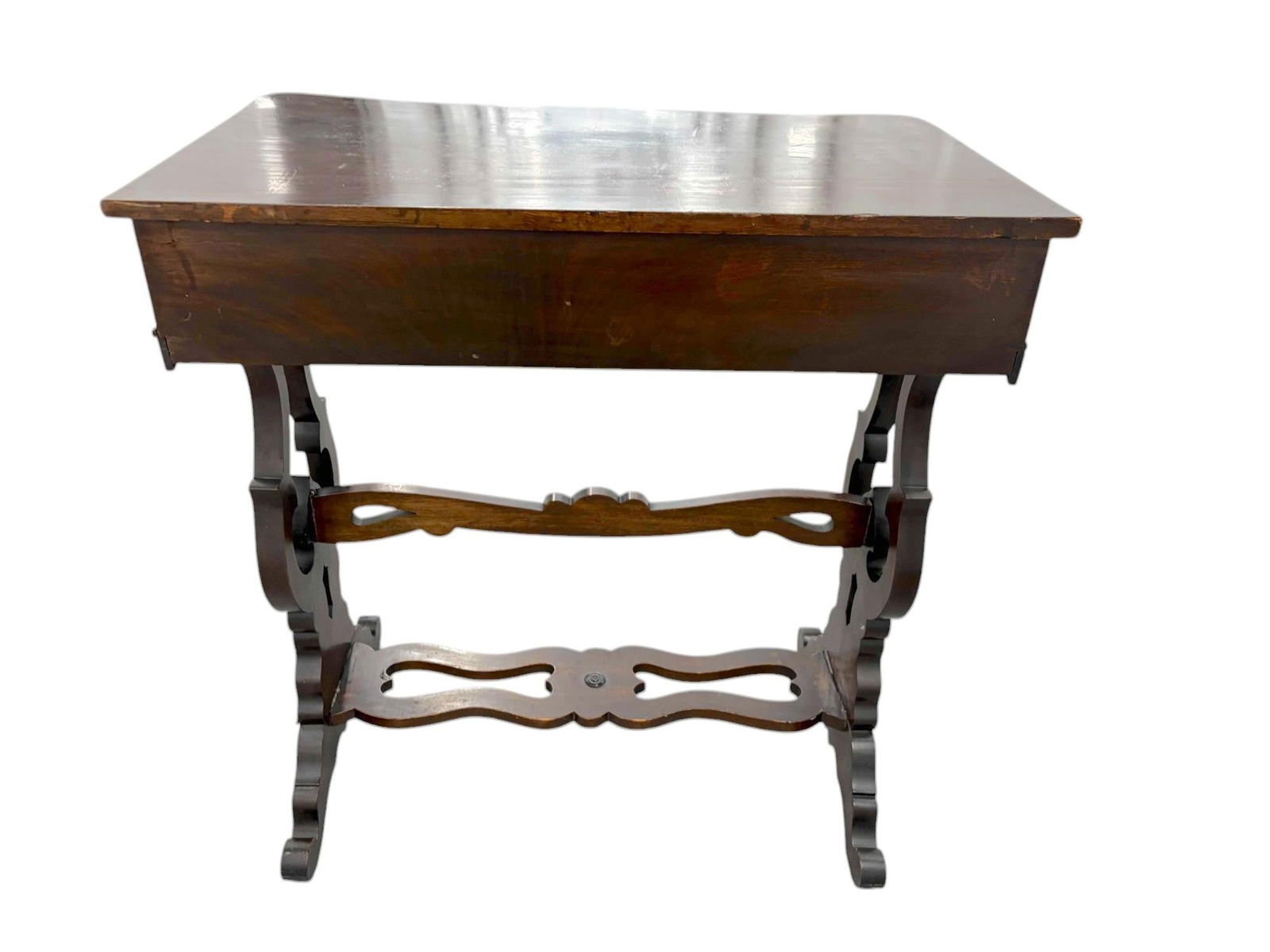 Walnut Victorian Parlor Side Table With Drawer - 4