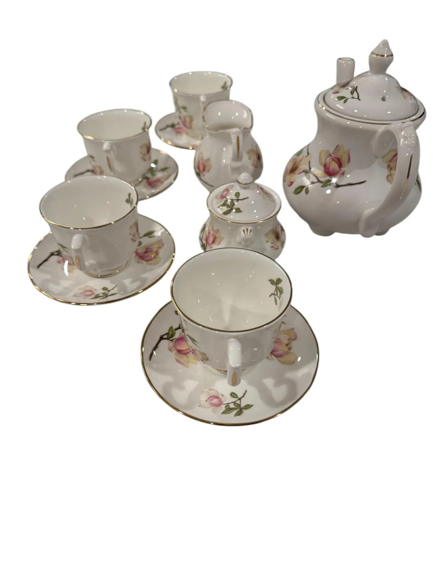 Mid 20th Century Fine English China Staffordshire Collection Tea Set- 11 Pieces - 2