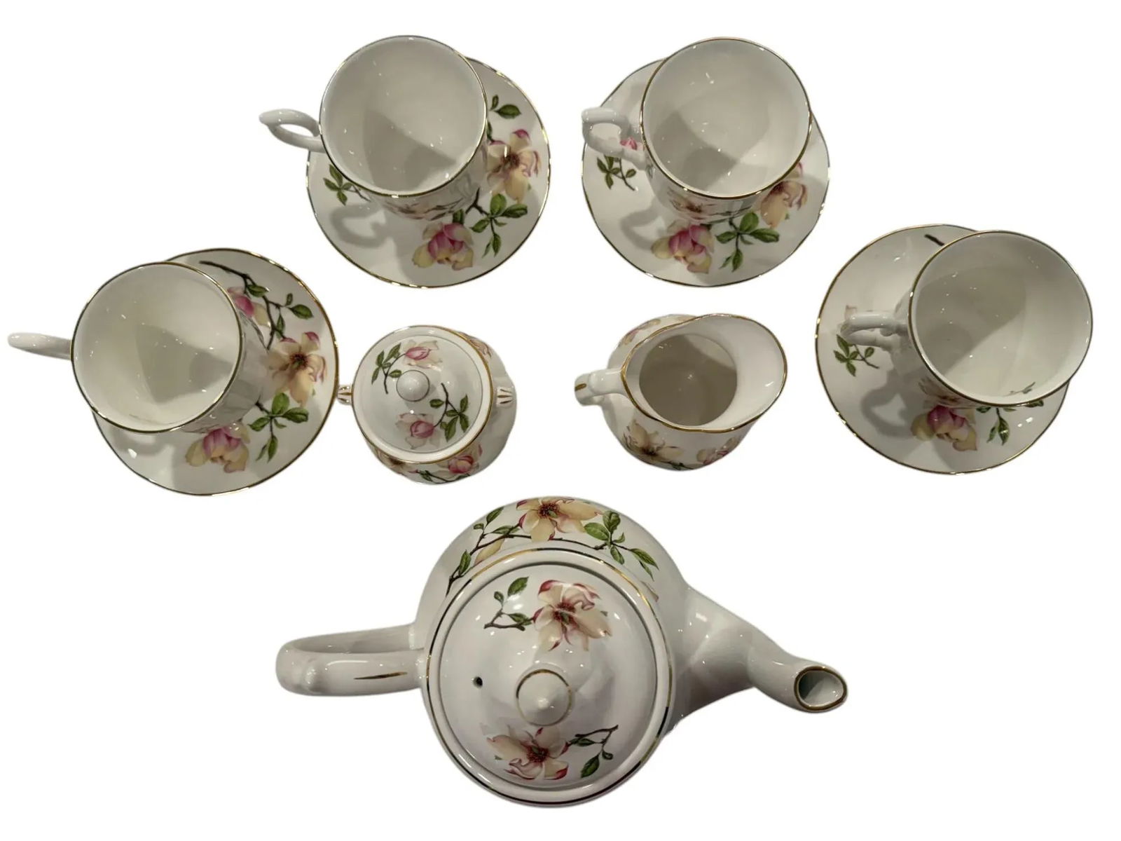 Mid 20th Century Fine English China Staffordshire Collection Tea Set- 11 Pieces - 5