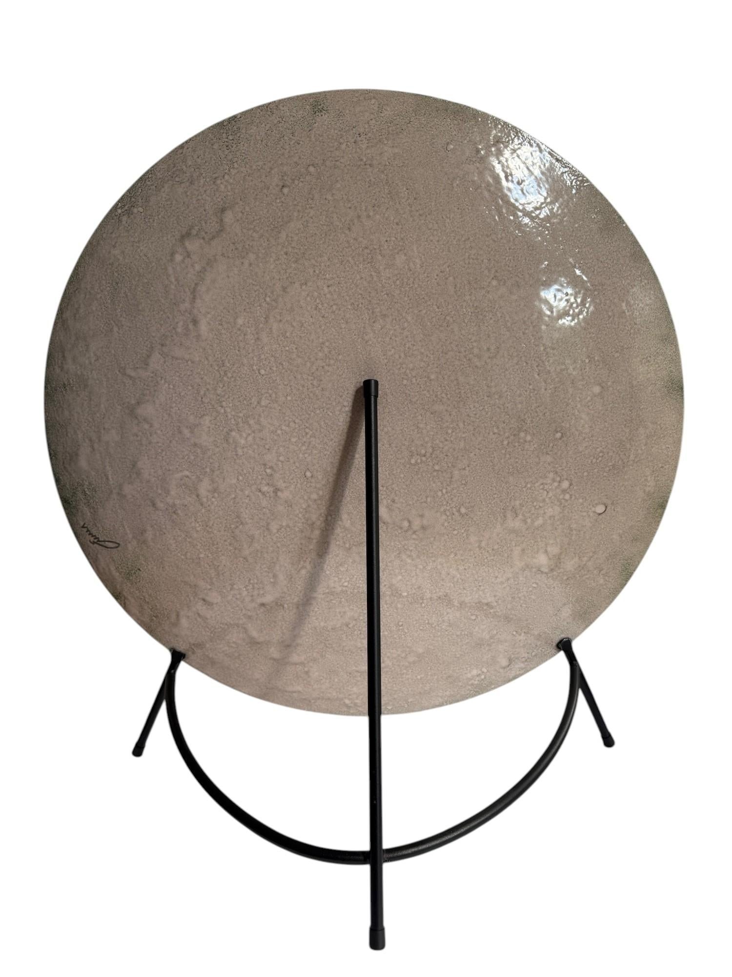 Late 20th Century Tony Evans Painted Art Glass Decorative Plate - 5