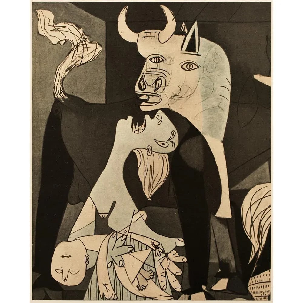 1954 After Pablo Picasso "Guernica. Detail.", Period First Limited Edition Offset Lithograph - 13