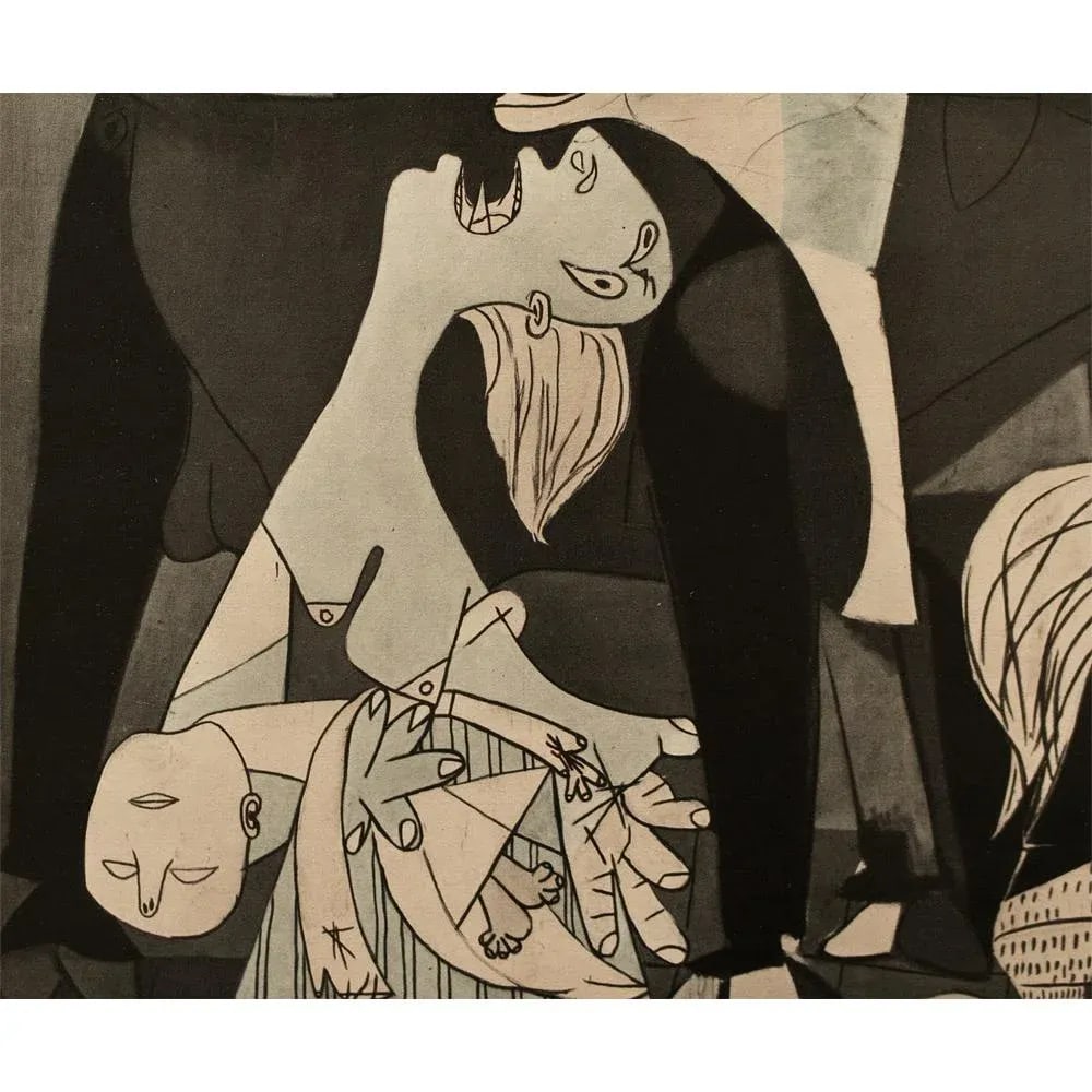 1954 After Pablo Picasso "Guernica. Detail.", Period First Limited Edition Offset Lithograph - 4