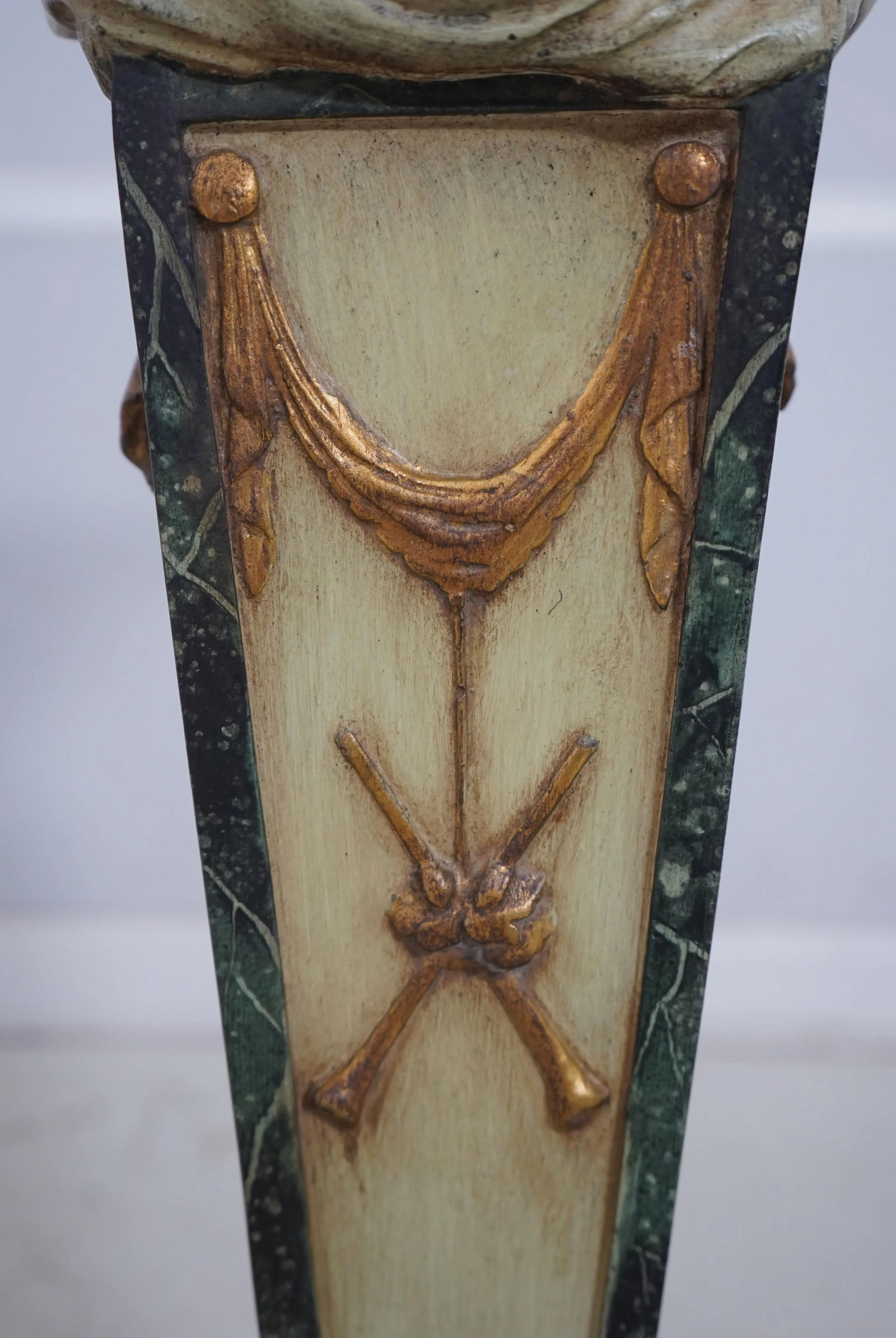 Italian Regency Goat Head Carved Polychrome Pedestal - 5