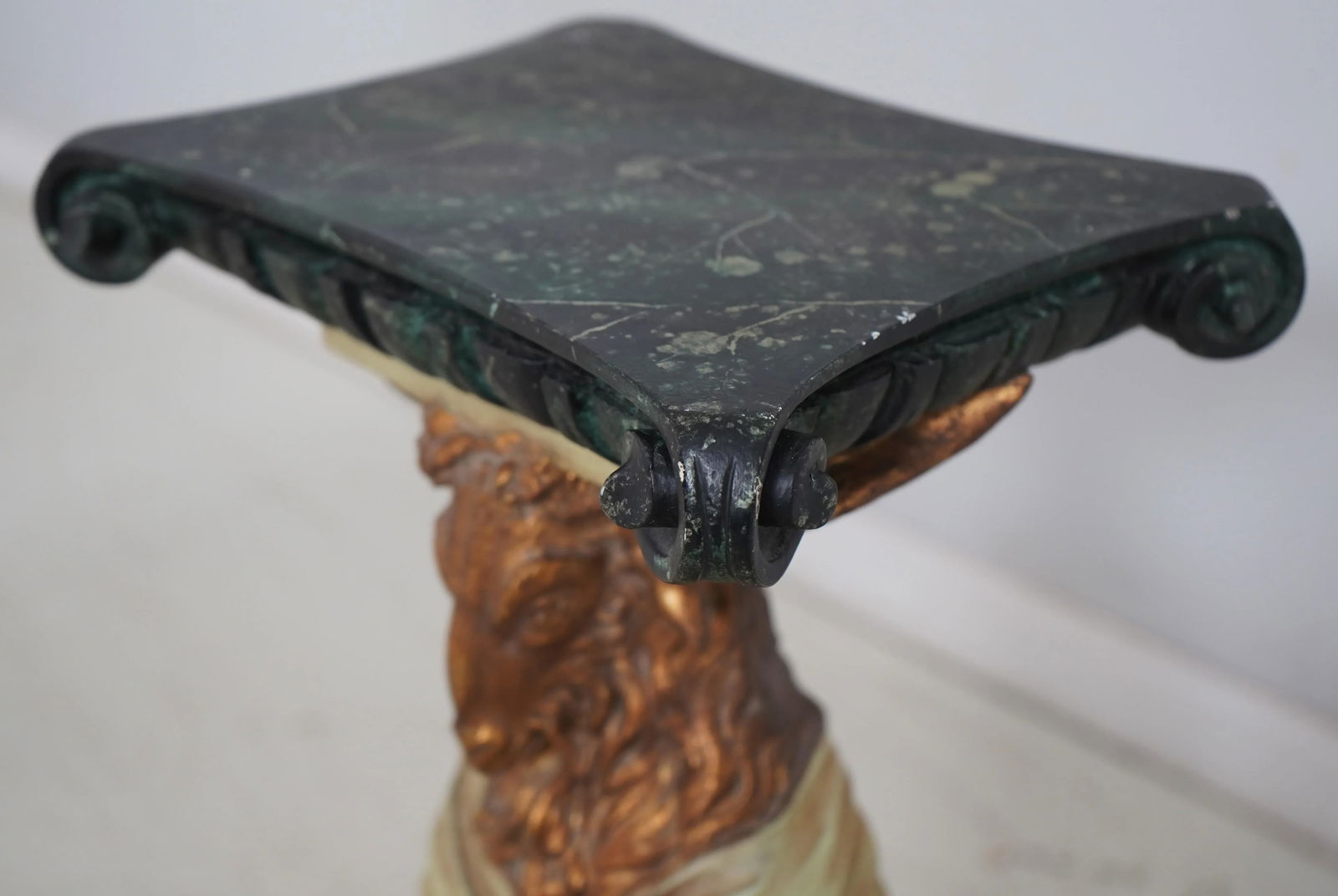 Italian Regency Goat Head Carved Polychrome Pedestal - 8