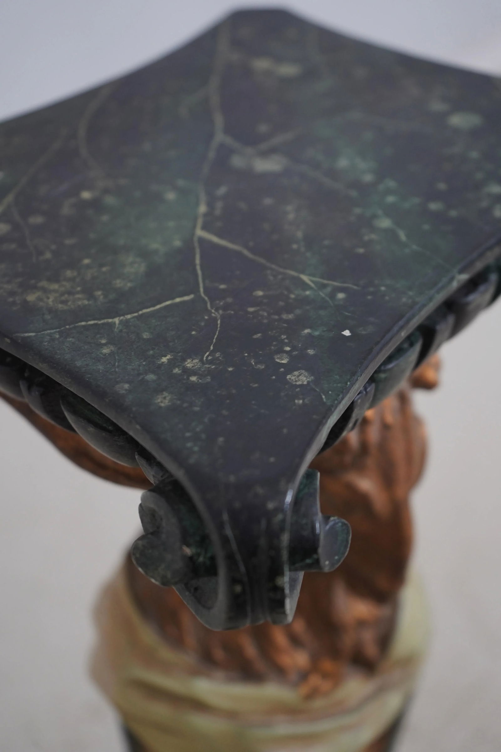 Italian Regency Goat Head Carved Polychrome Pedestal - 9