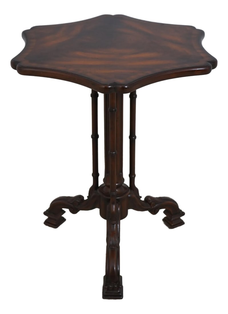 Maitland Smith Baroque Style Mahogany Pedestal Table (1 of 12)