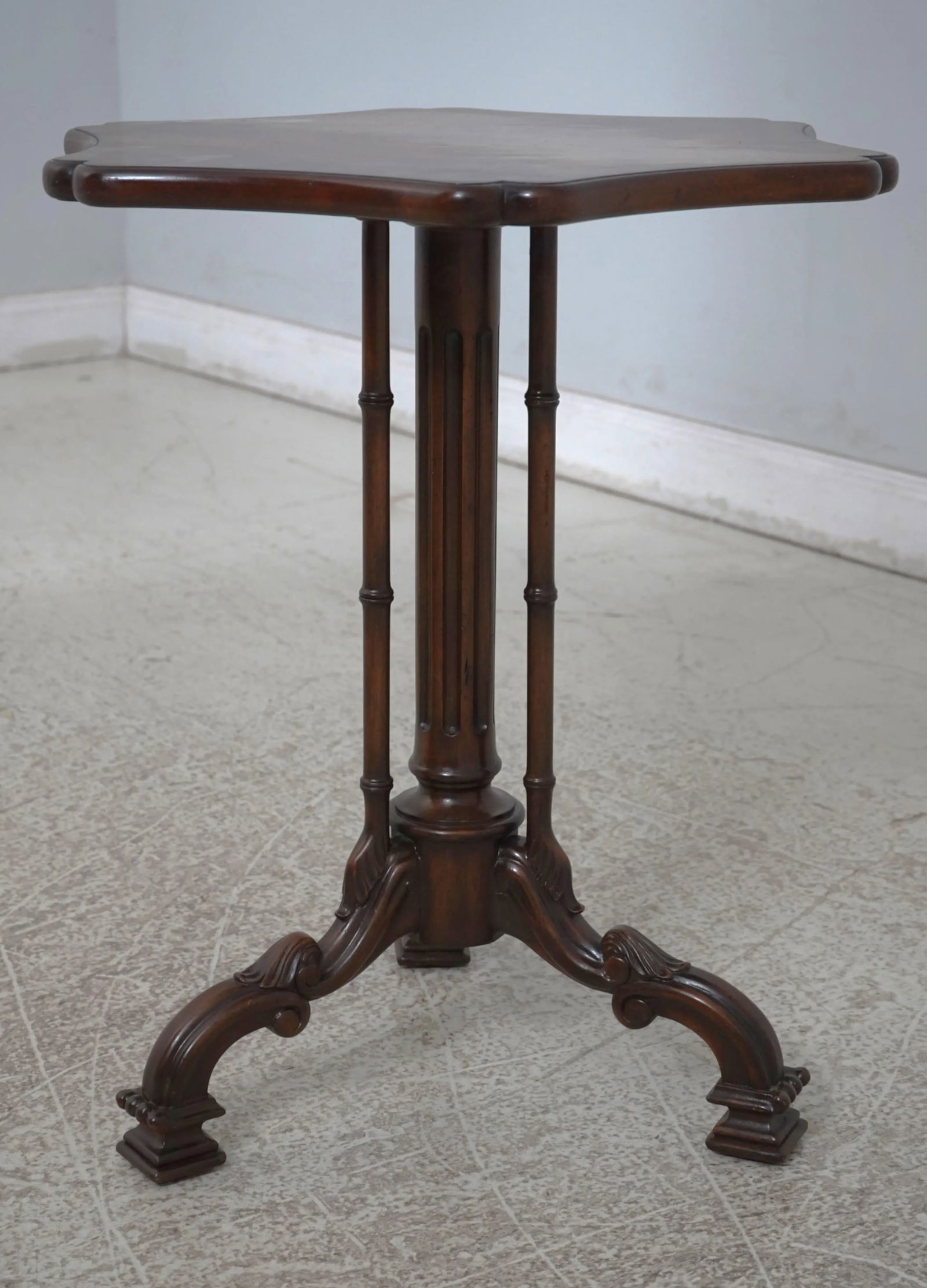 Maitland Smith Baroque Style Mahogany Pedestal Table - 2