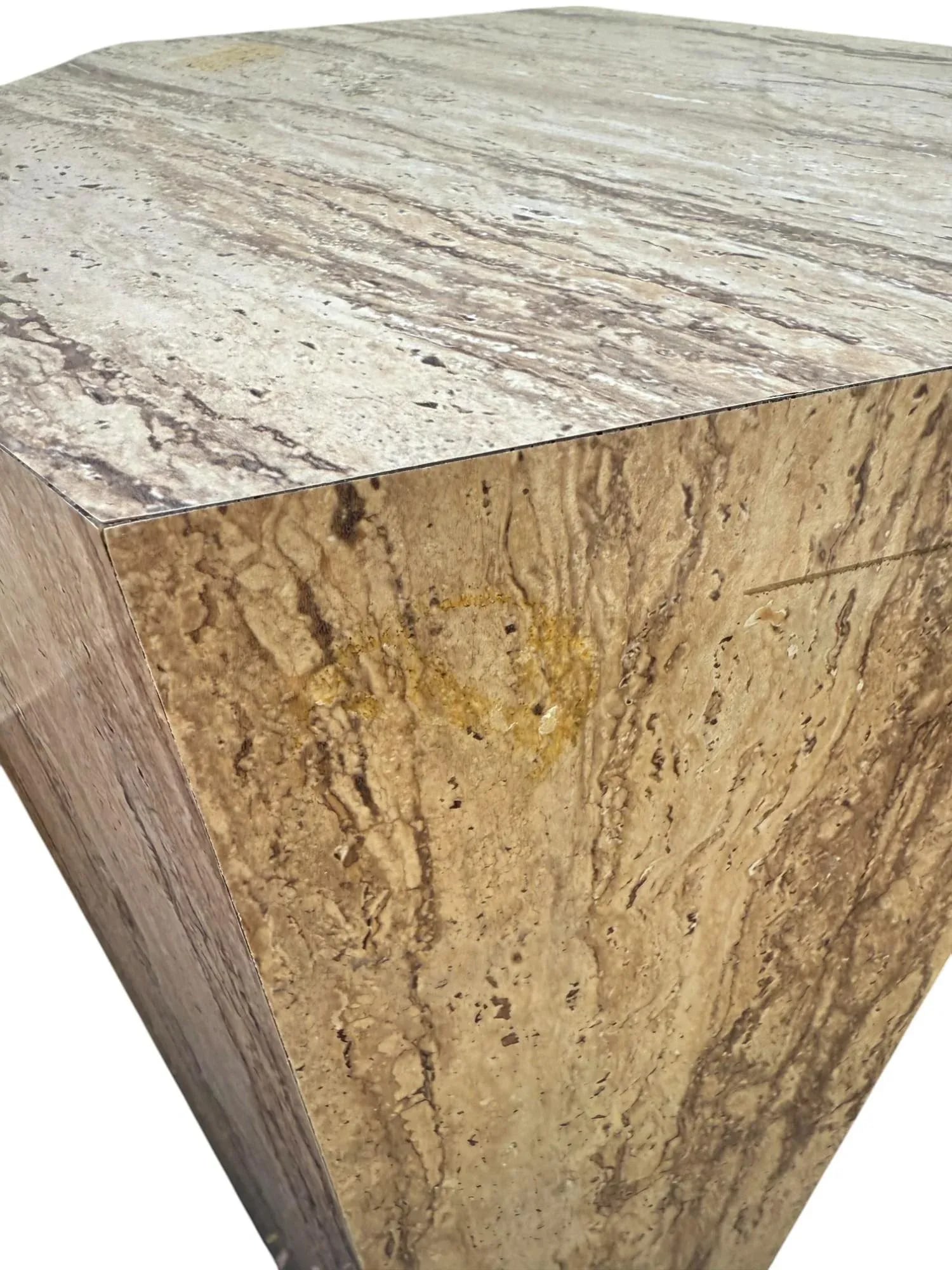 Mid 20th Century Postmodern Faux Travertine Laminate Pedestals - A Pair - 11