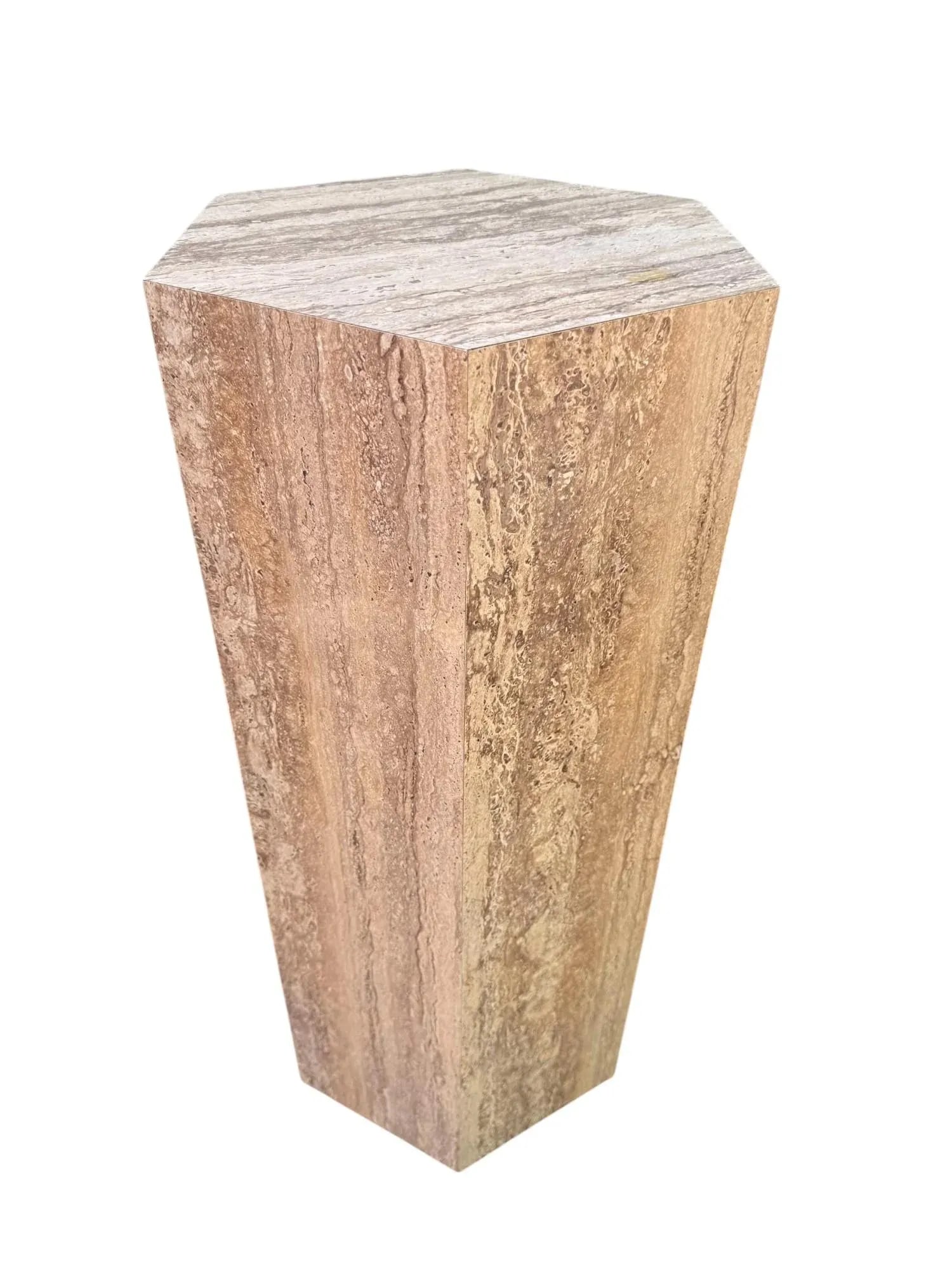 Mid 20th Century Postmodern Faux Travertine Laminate Pedestals - A Pair - 4