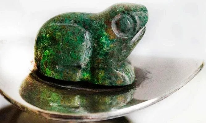 Los Castillo Taxco Silver Plate Pitcher Stone Frog Embellishment - 3