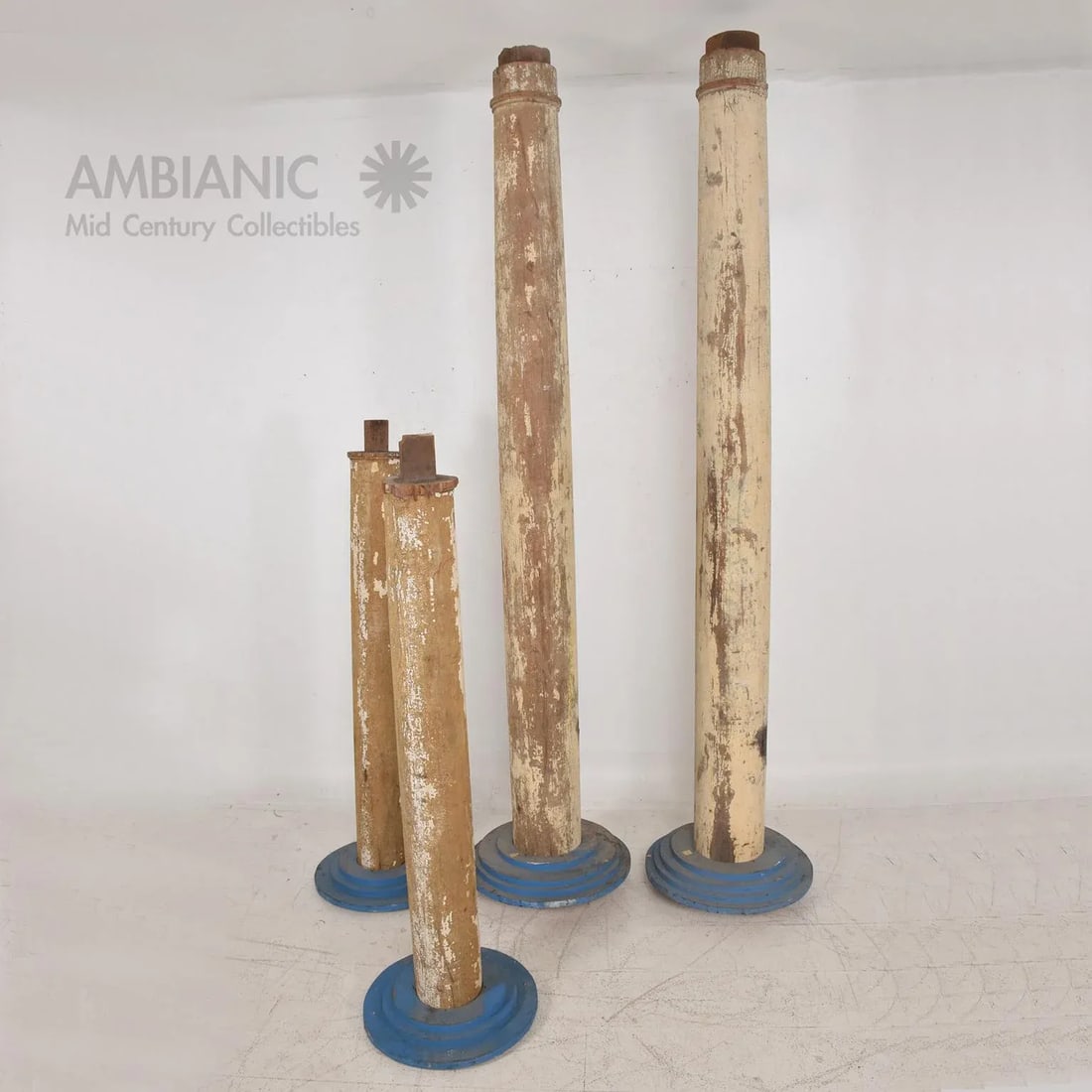 1930s Modern Salvage Architectural Wood Columns - Set of 4 - 10