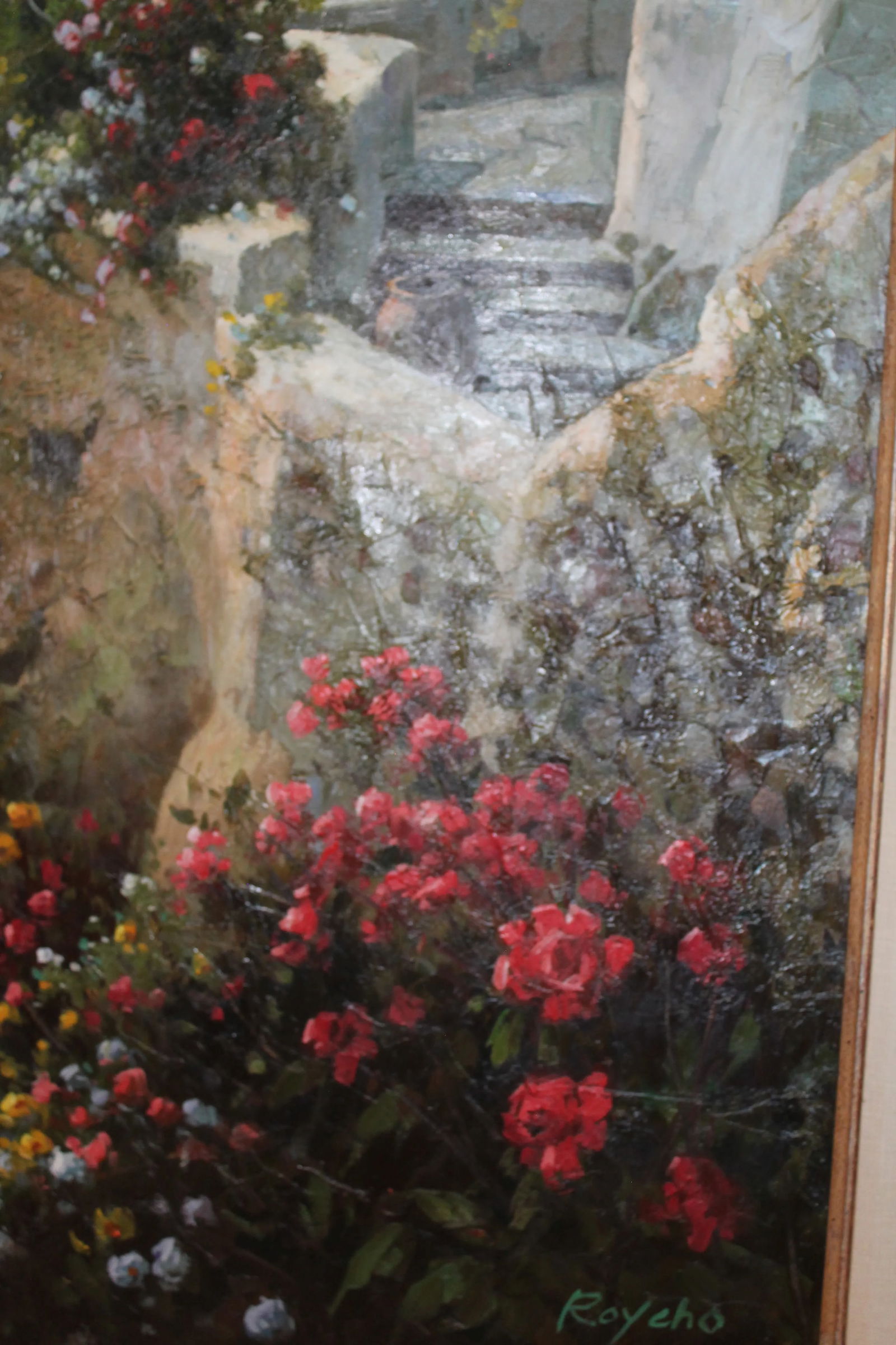 Late 20th Century Large Mediterranean Village Landscape "” Oil on Canvas, 48" × 60" - 10