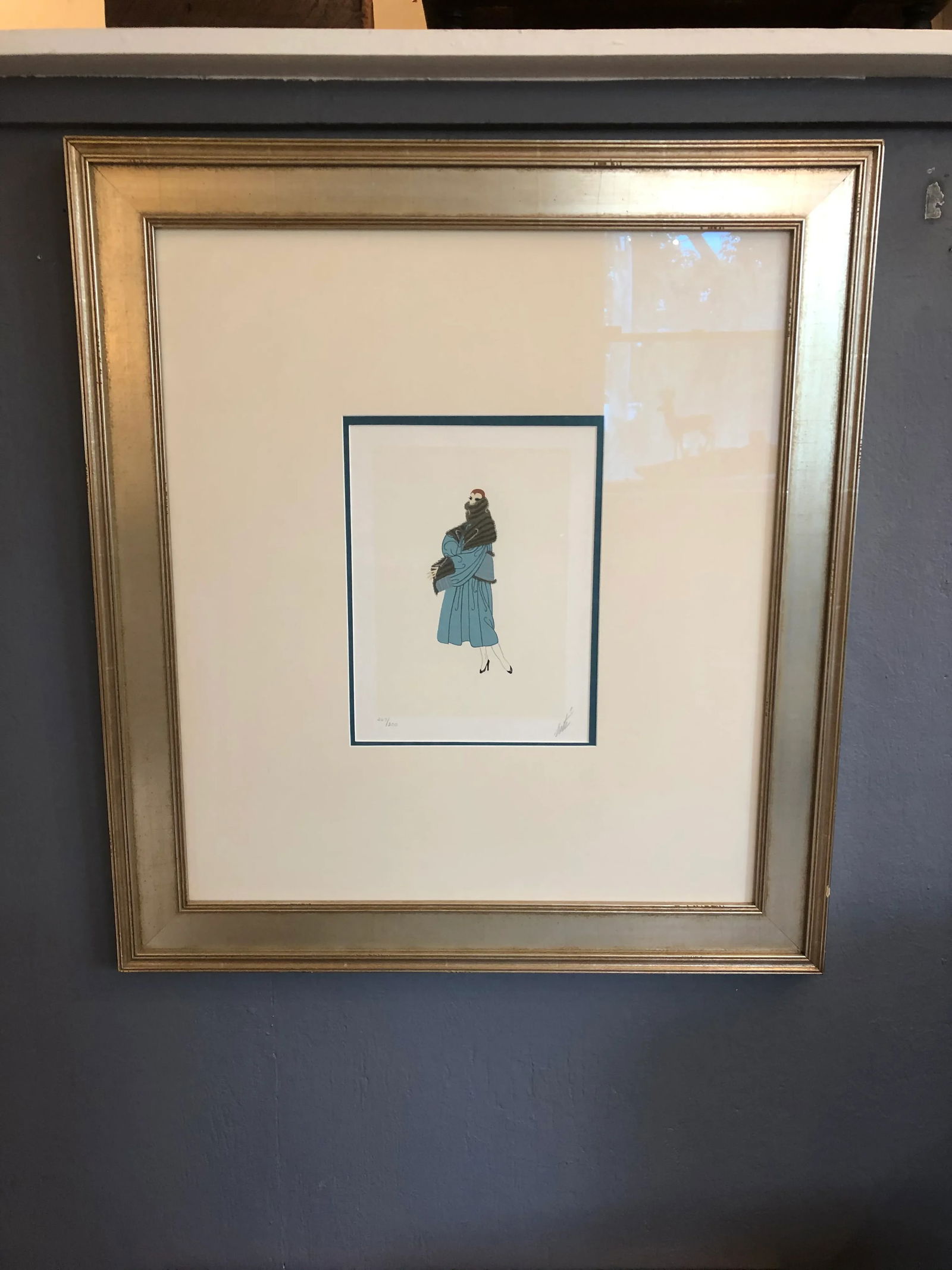 Collectible Signed Erte Lithograph of Woman - 8