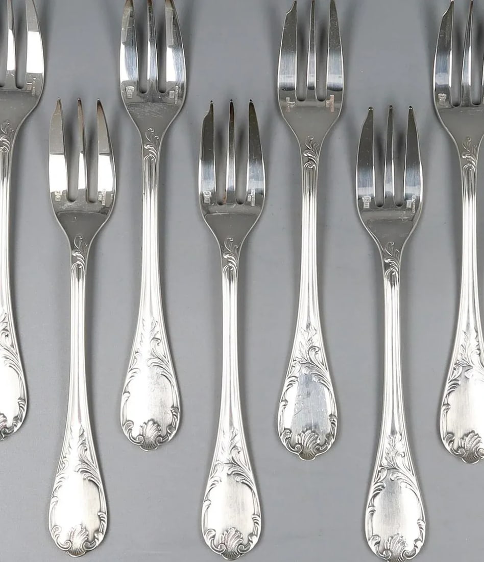 French Christofle 'Marly' Pattern Dessert Flatware Set - 2